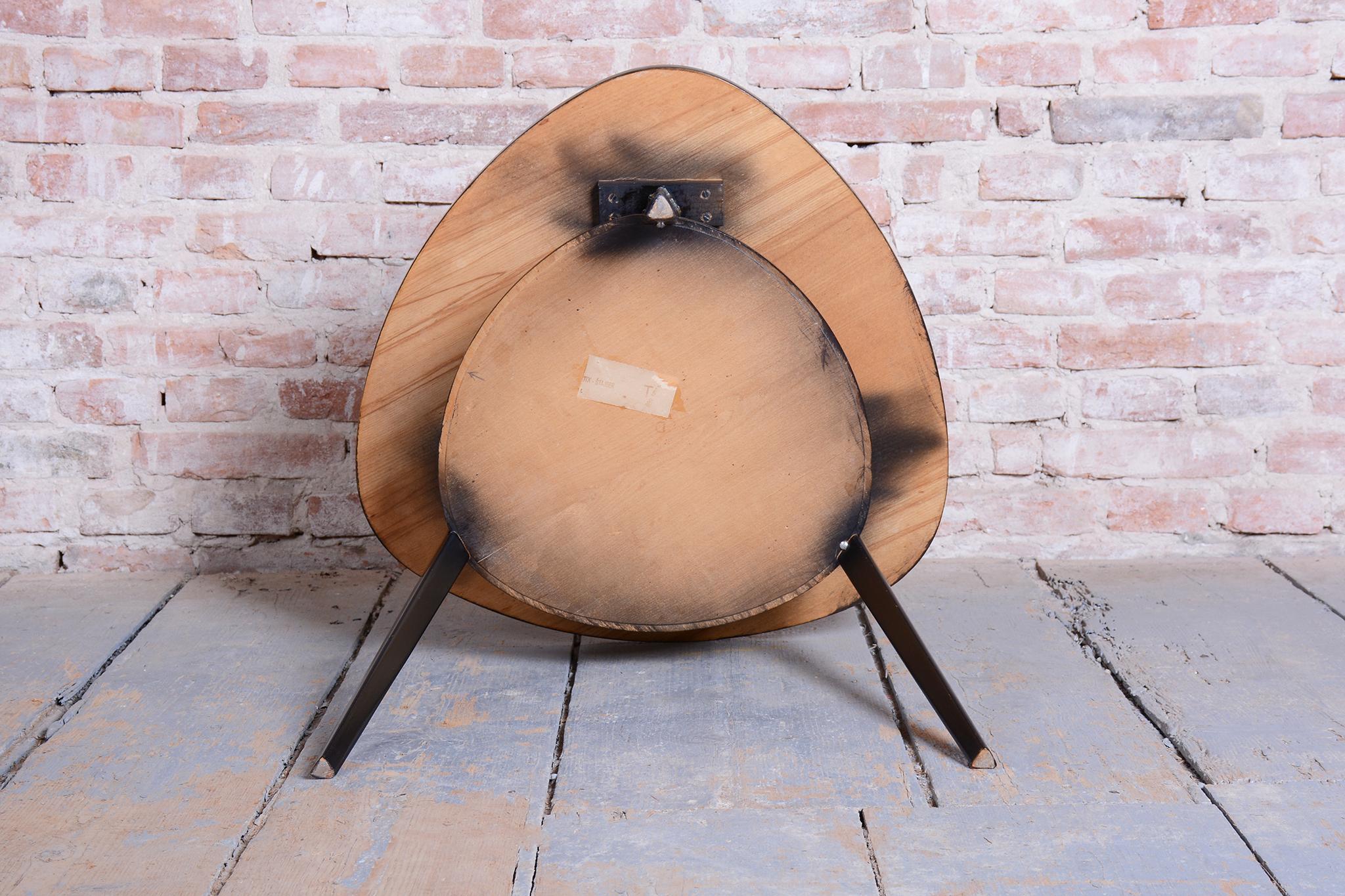 Restored Mid -Century Coffee Table, Beech, Oak, Glass, Polish, Czech, 1950s For Sale 7