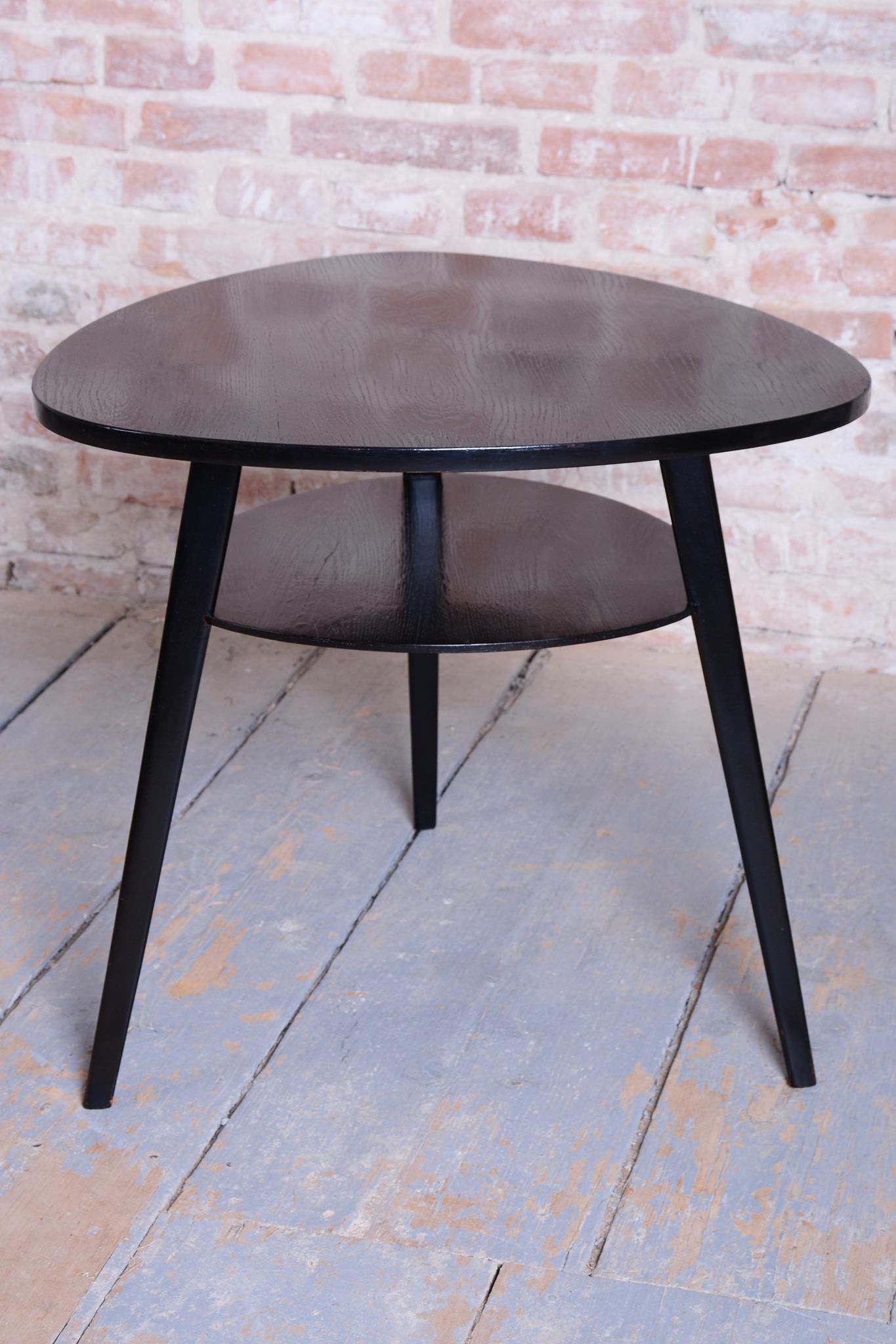 Mid-20th Century Restored Mid -Century Coffee Table, Beech, Oak, Glass, Polish, Czech, 1950s For Sale