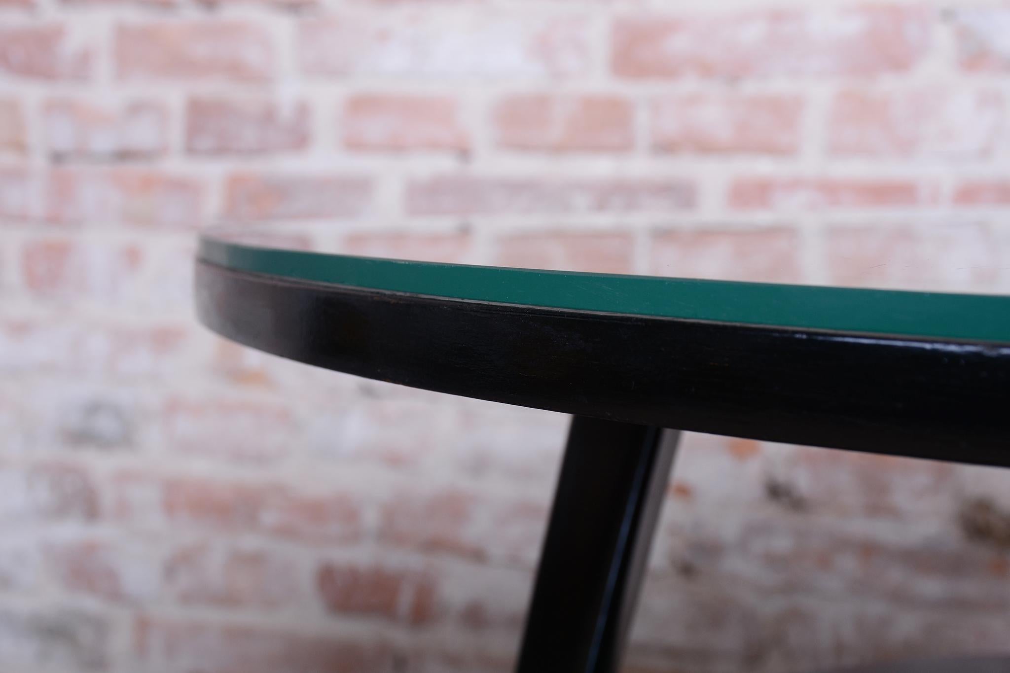 Wood Restored Mid -Century Coffee Table, Beech, Oak, Glass, Polish, Czech, 1950s For Sale