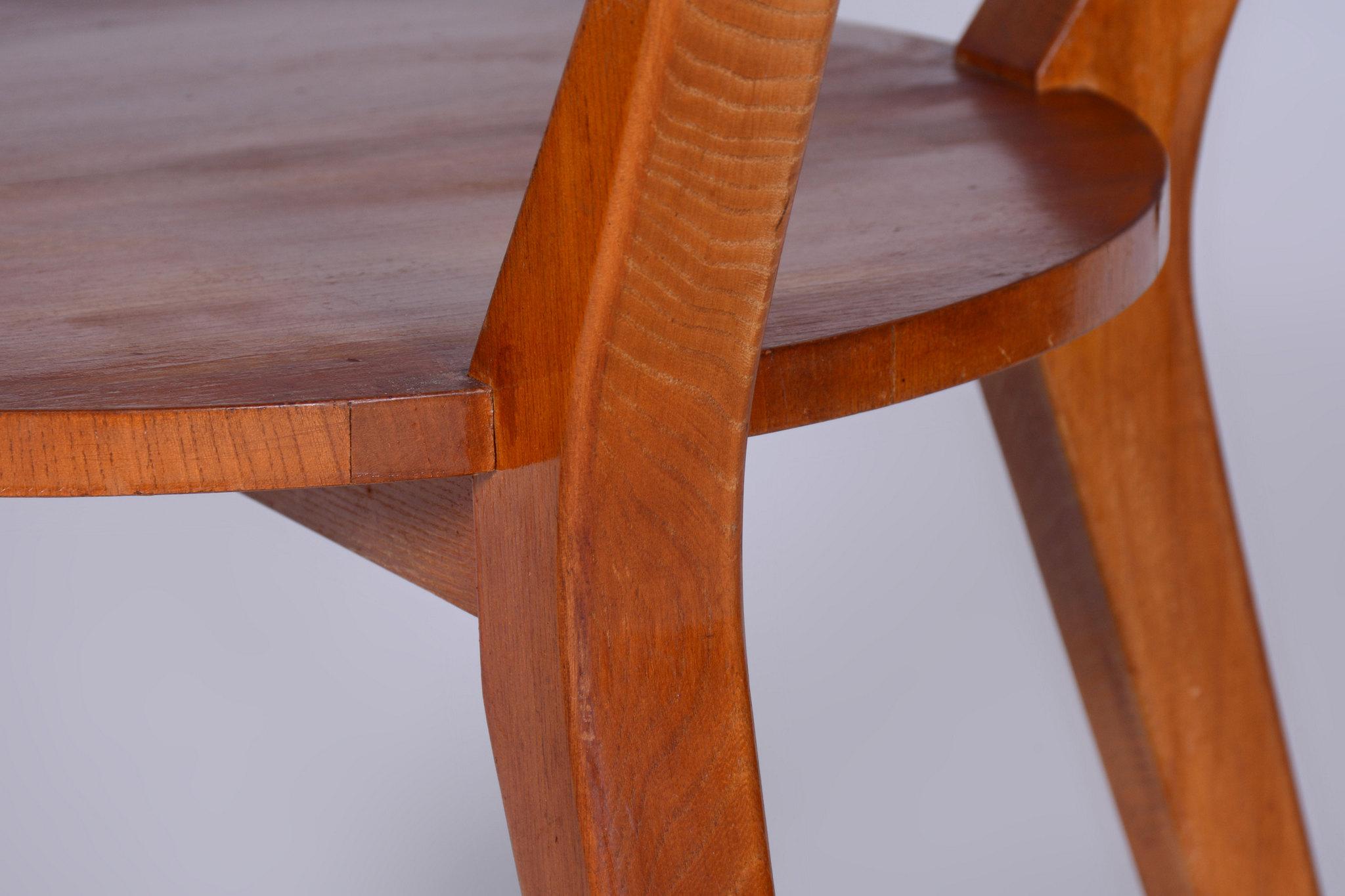 Table basse restaurée du milieu du siècle, Oak Oak, Glass, Czech, 1950s Excellent état - En vente à Brandys nad Labem, Středočeský kraj