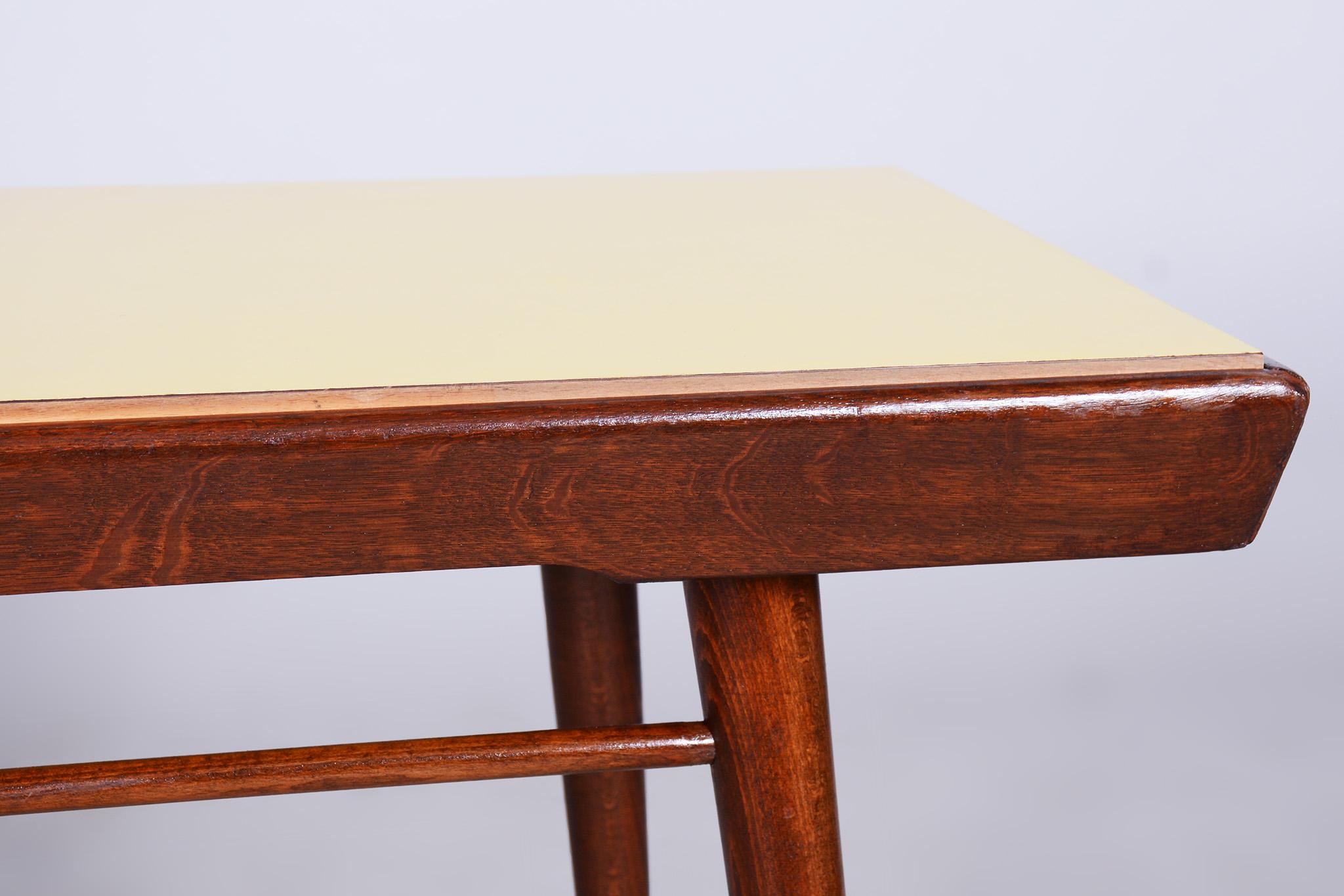 Wood Restored Midcentury Coffee Table, Swivel Top, Beech, Umakart, Czechia, 1950s For Sale