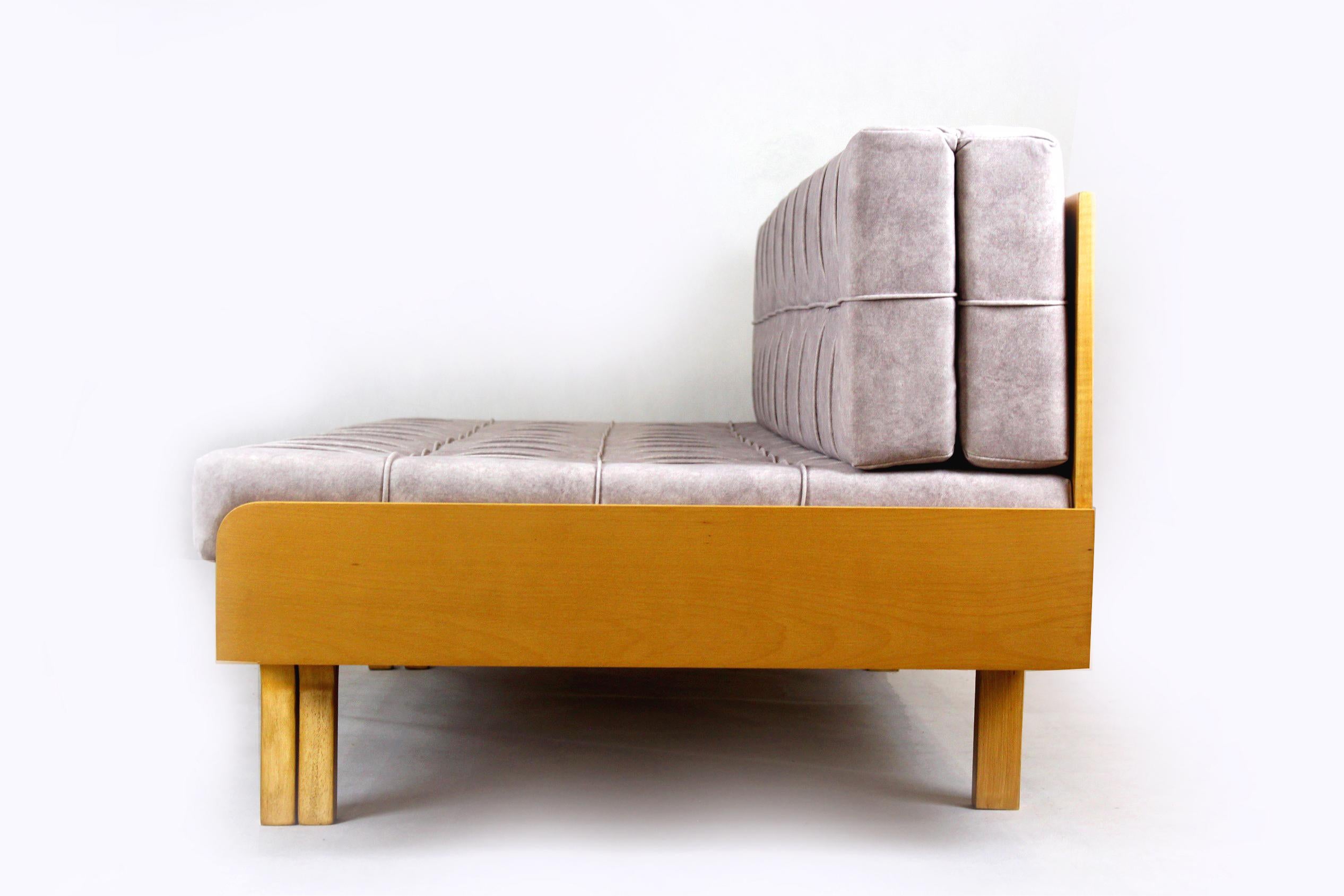 Restored Mid-Century Convertible Sofa by Ludvik Volak for Holesov, 1960s 5