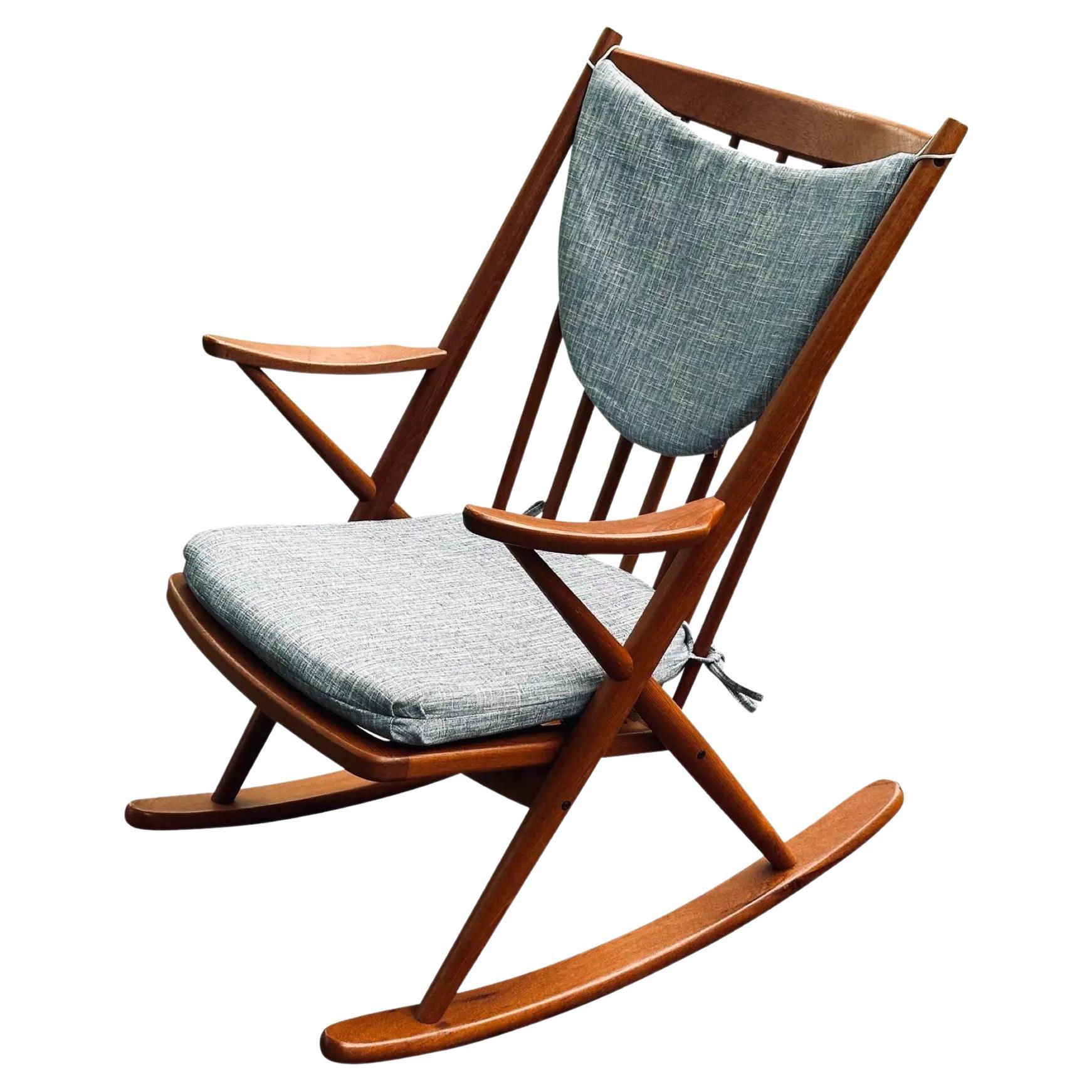 Restored Mid-Century Danish Modern Teak Rocker Rocking Chair