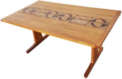 Restored Mid Century Danish Tile top Dining Table in the style of Gangsø Møbler