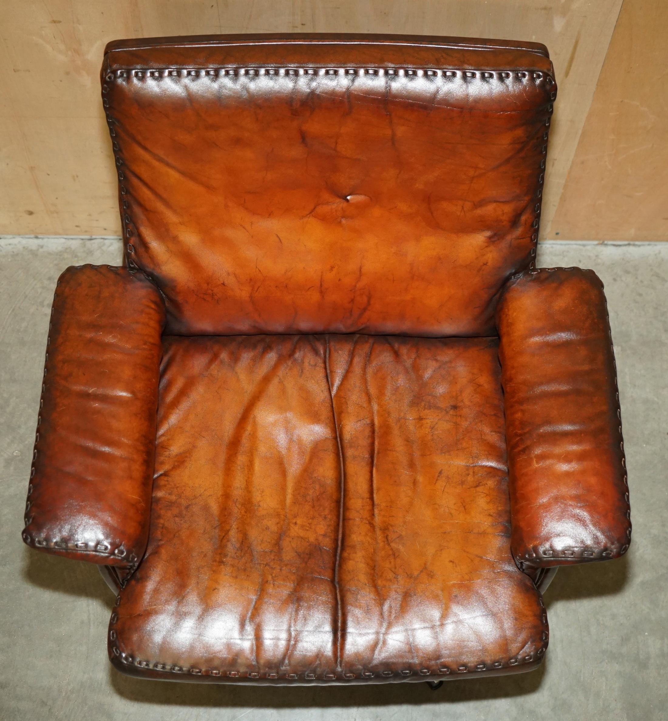 SILLA DE SEDE DS35 EJECUTIVA DE MEDIO SIGLO RESTAURADA EN CUERO MARRON CON CAPAZ DE GIRATORIO Inglés en venta