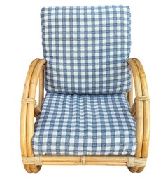 Restored Mid-century Double Strand Full Pretzel Rattan Lounge Chair