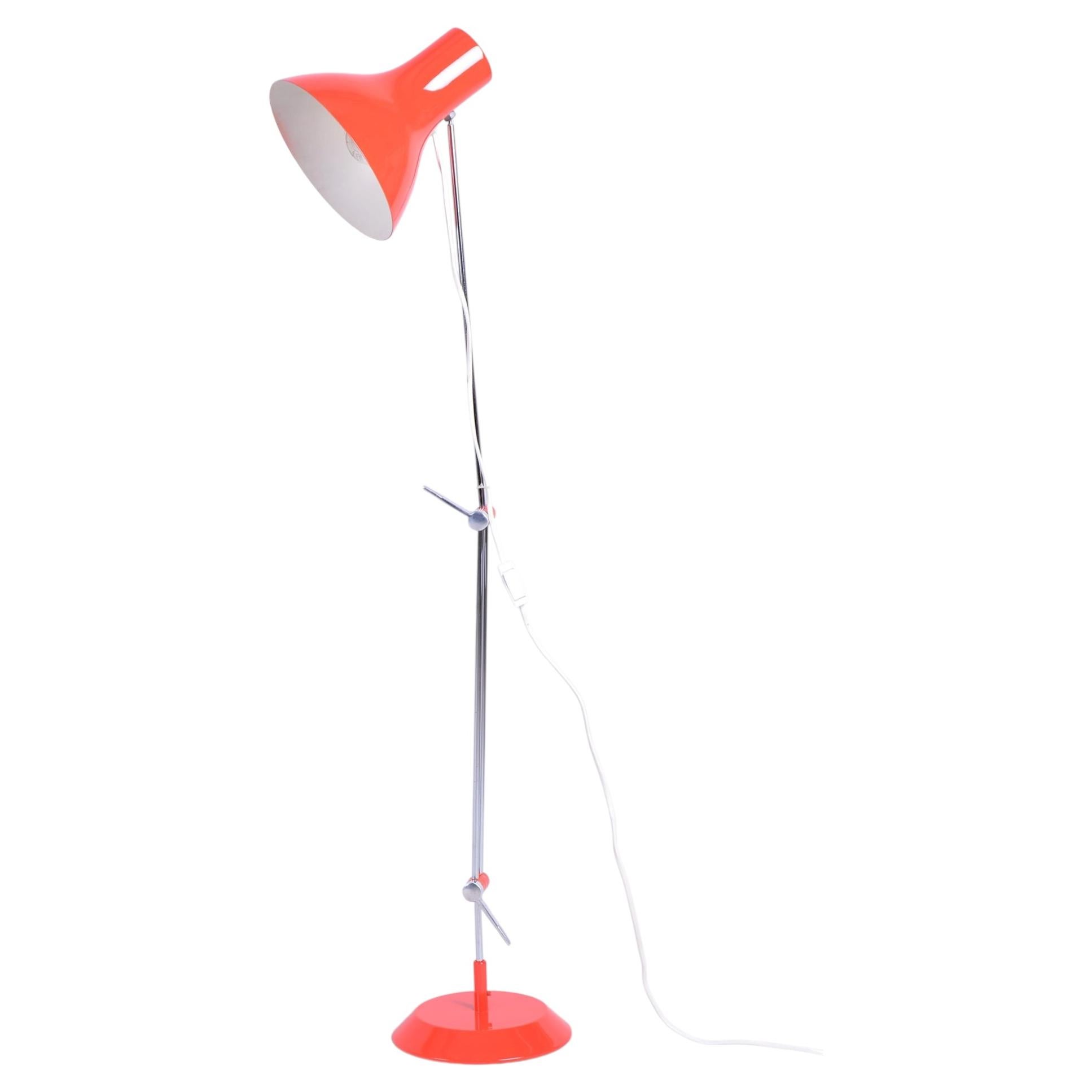 Restored Mid-Century Floor Lamp, by J. Hůrka for NAPAKO, Chrome, Czech, 1950s