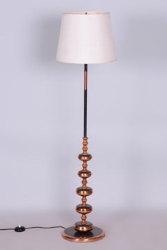 Restored Mid-Century Floor Lamp, Steel, Copper, Czech, 1960s