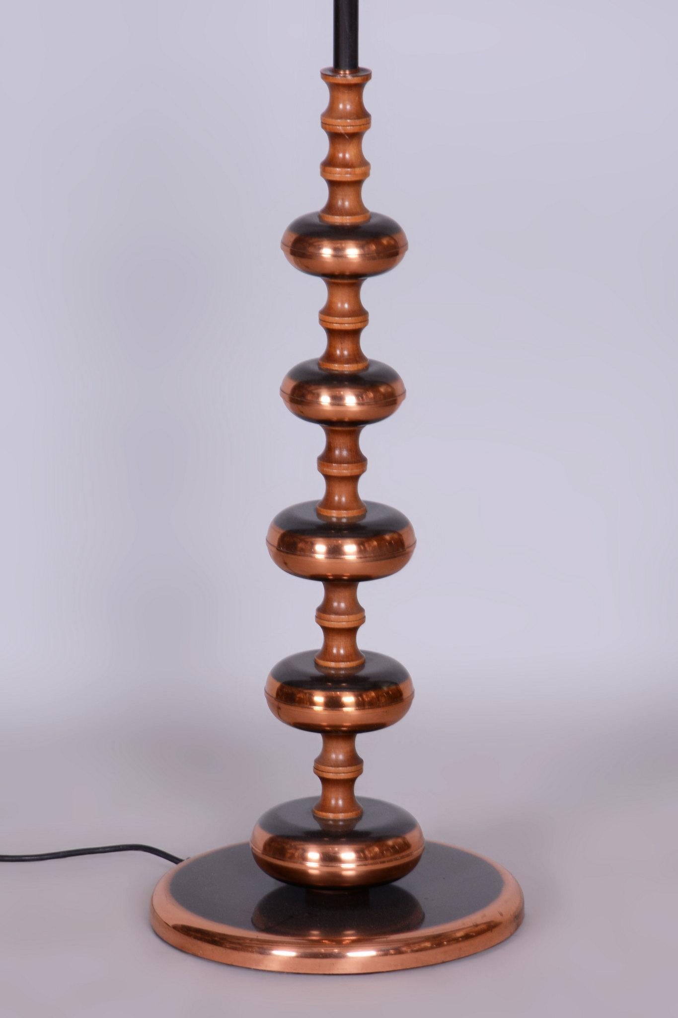 Mid-Century Modern Restored Mid-Century Floor Lamp, Steel, Copper, Czech, 1960s For Sale