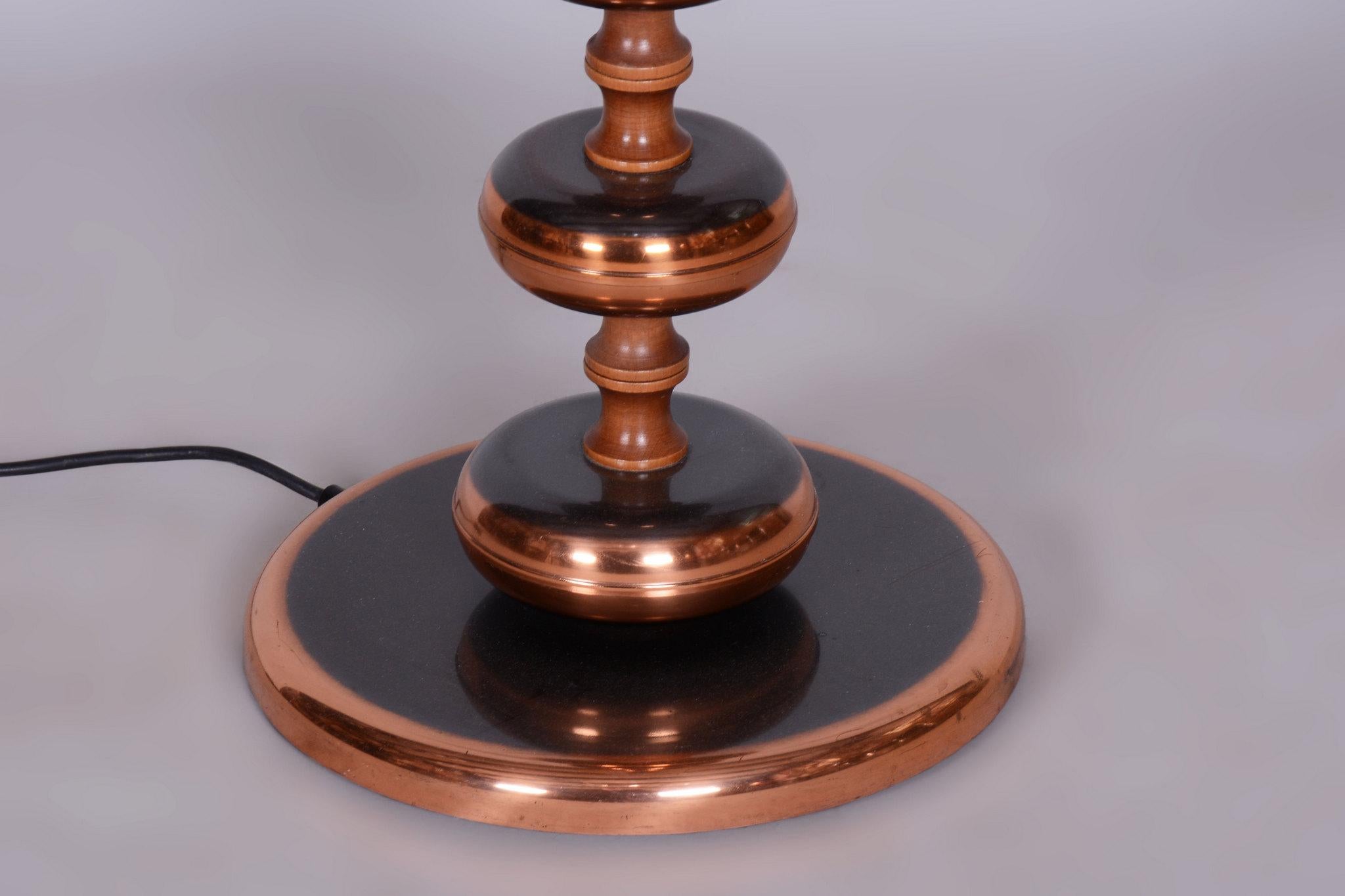 Restored Mid-Century Floor Lamp, Steel, Copper, Czech, 1960s In Good Condition For Sale In Brandys nad Labem, Středočeský kraj