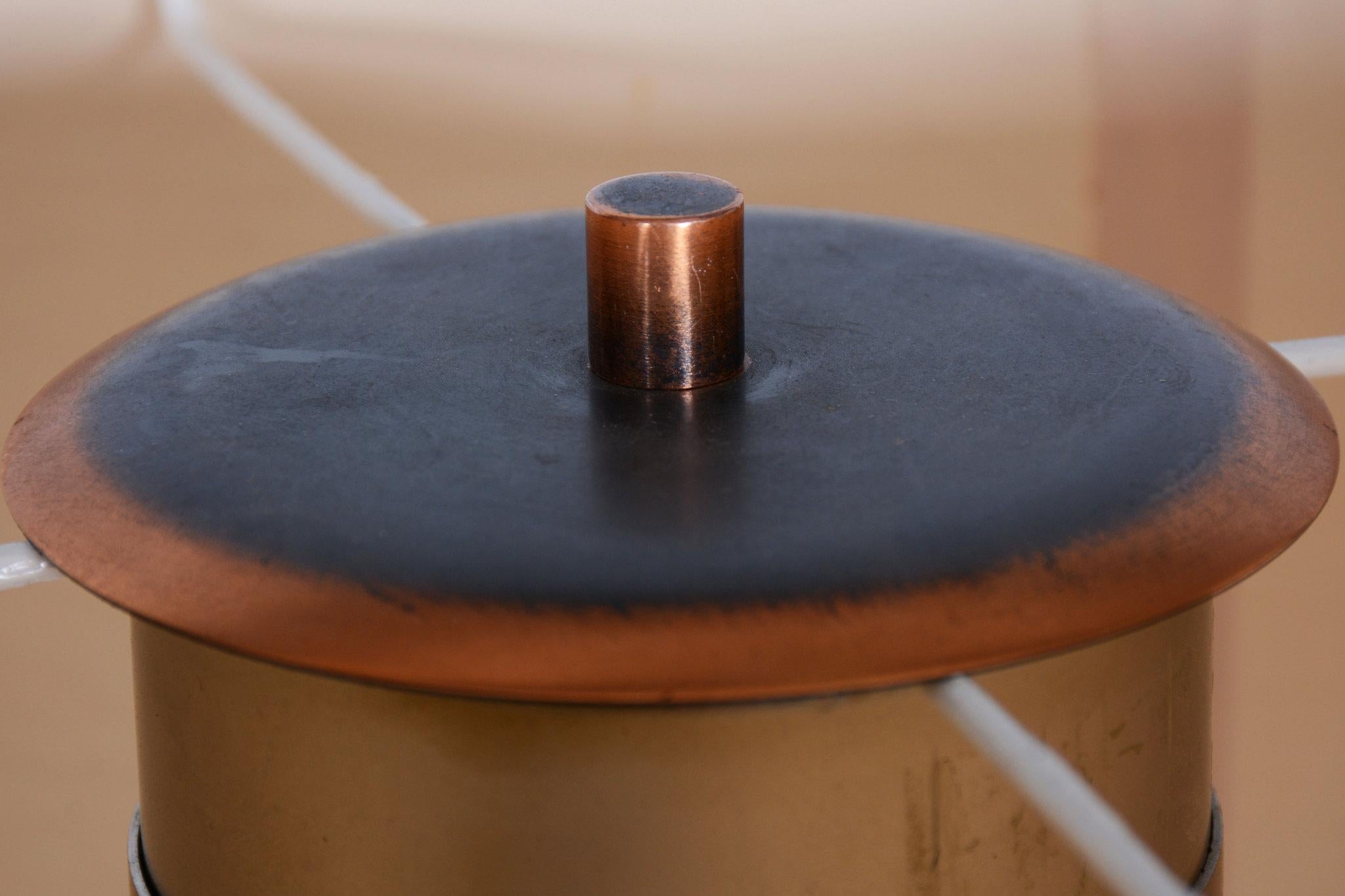 Restored Mid-Century Floor Lamp, Steel, Copper, Czech, 1960s For Sale 4