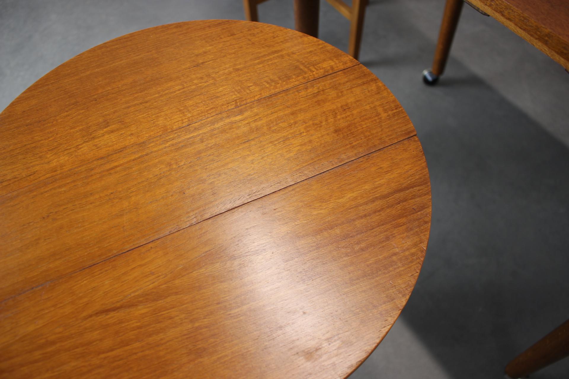 Mid-Century Modern Restored Mid-Century Folding Table and Stools by Poul Hundevad, Denmark, 1960s For Sale