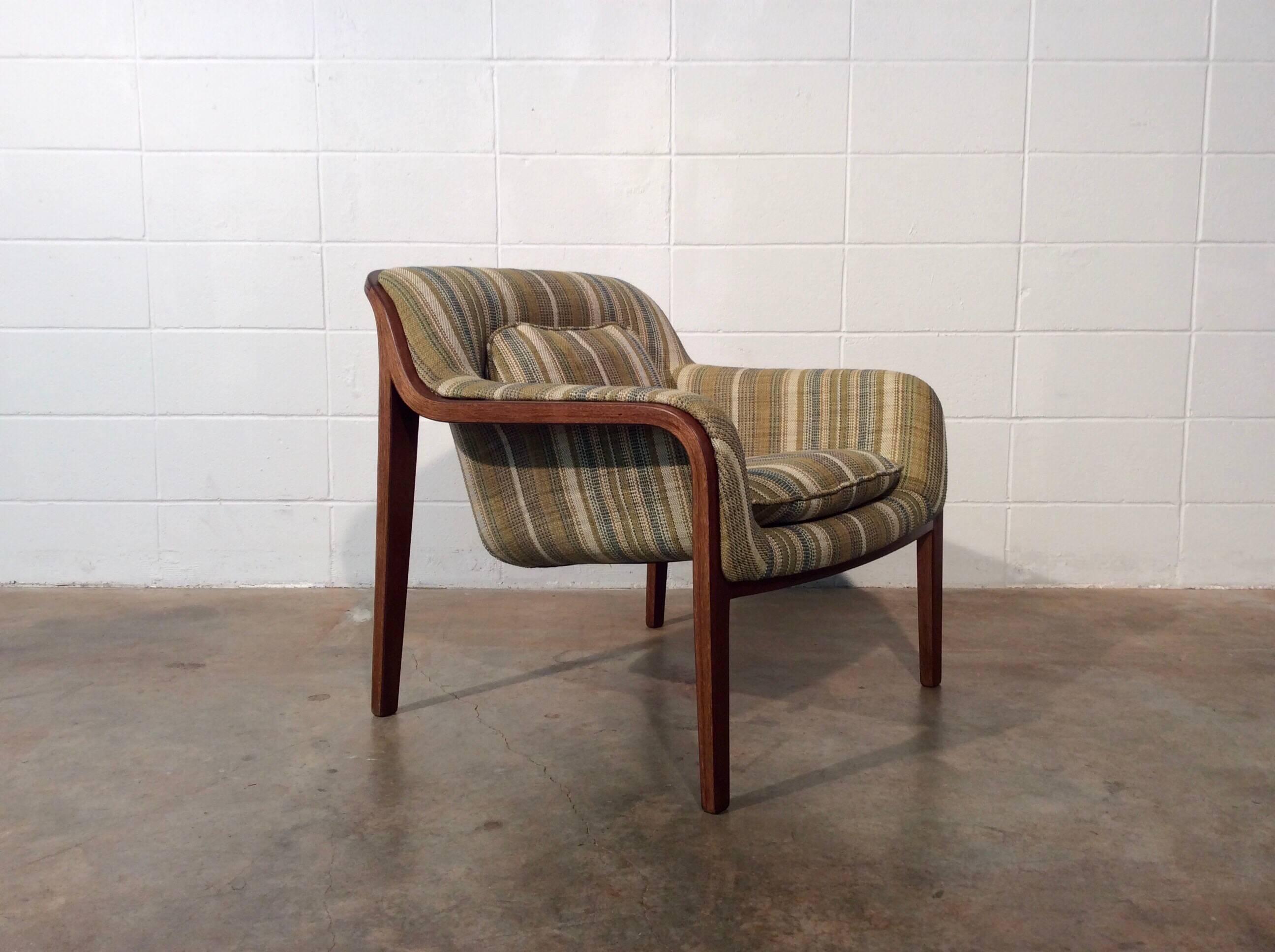American Restored Mid-Century Modern Bent Wood Lounge Chair, Bill Stephens for Knoll