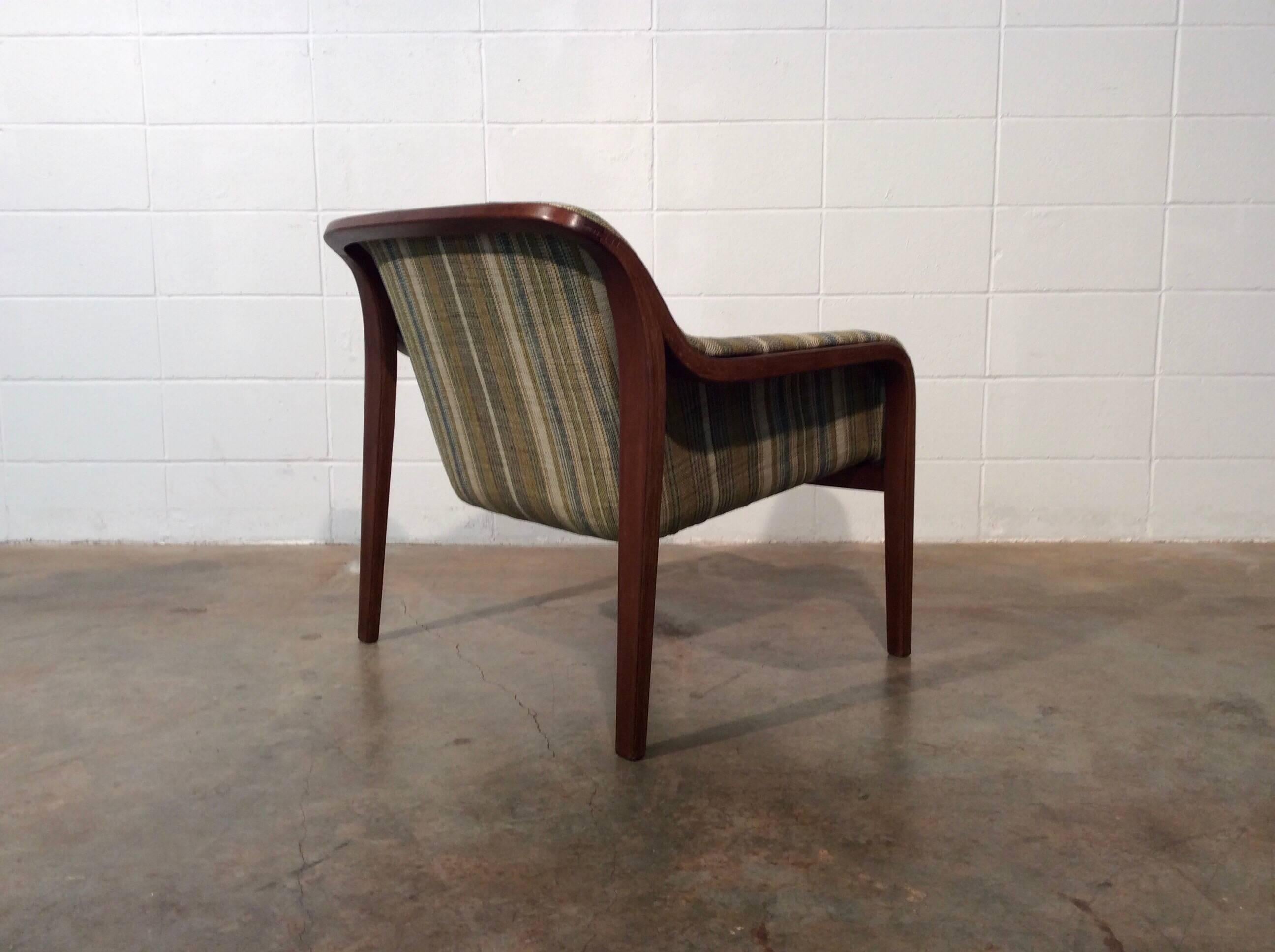 Mid-20th Century Restored Mid-Century Modern Bent Wood Lounge Chair, Bill Stephens for Knoll