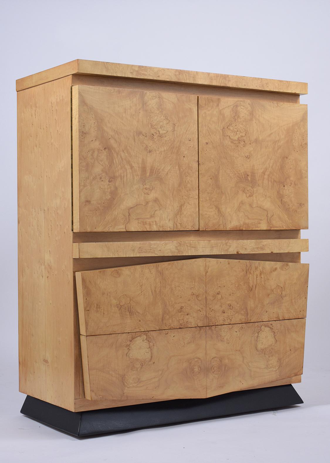 Restored Mid-Century Chest of Drawers: Maple Wood Elegance For Sale 1