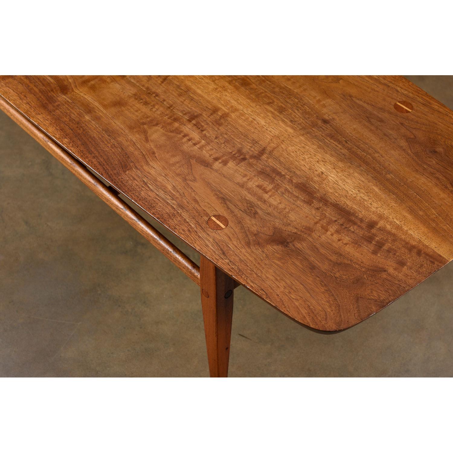 American Restored Mid-Century Modern Lane Accent Tiered Walnut Coffee Table