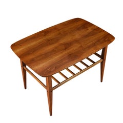 Restored Mid-Century Modern Lane Accent Tiered Walnut End Tables