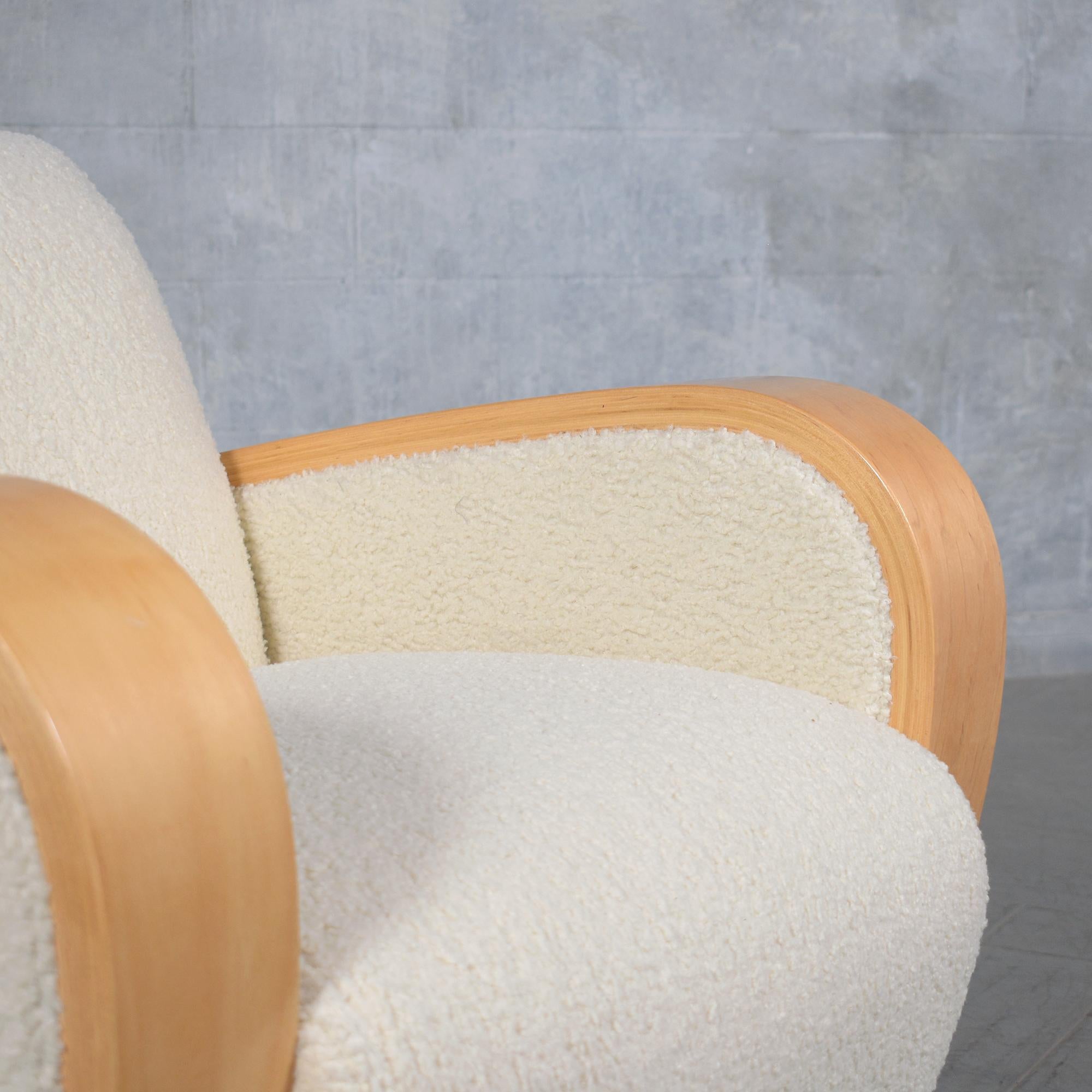 Vintage Mid-Century Modern Lounge Chairs: Restored Elegance & Comfort For Sale 2