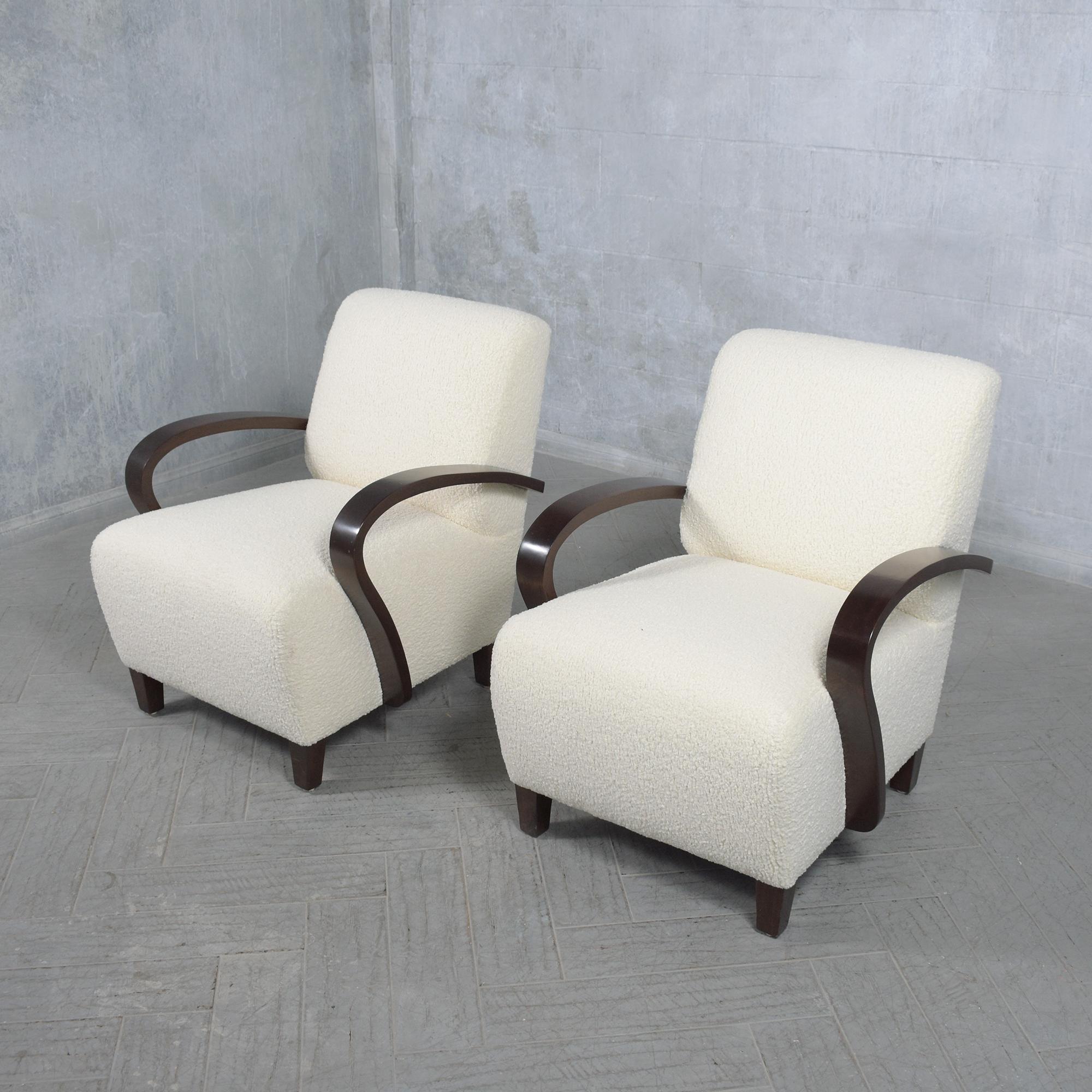 Stained Restored Mid-Century Modern Lounge Chairs: Timeless Style Meets Modern Comfort