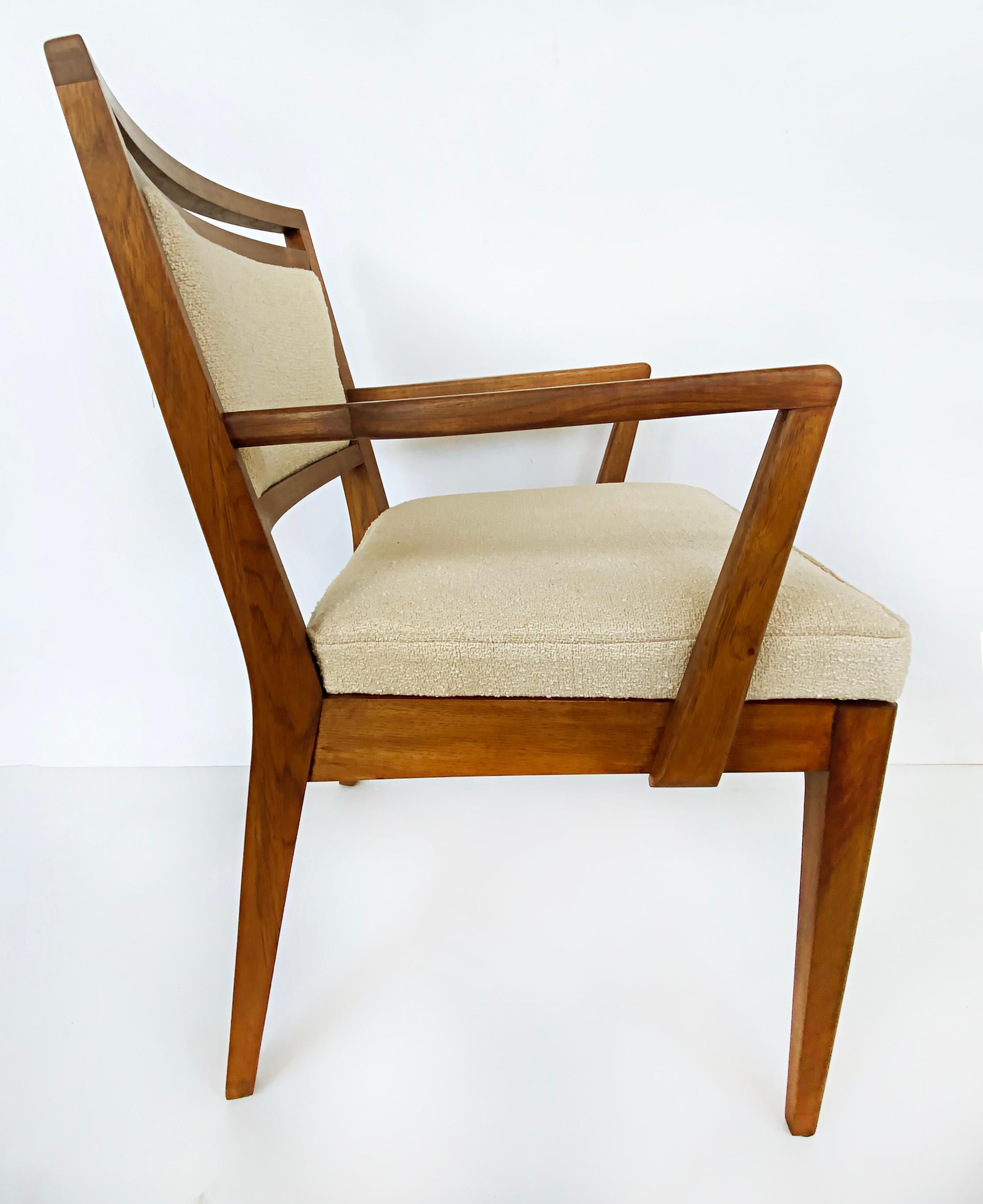 Restored Mid-Century Modern Mahogany Dining Chairs, 1950s Set of 6 1