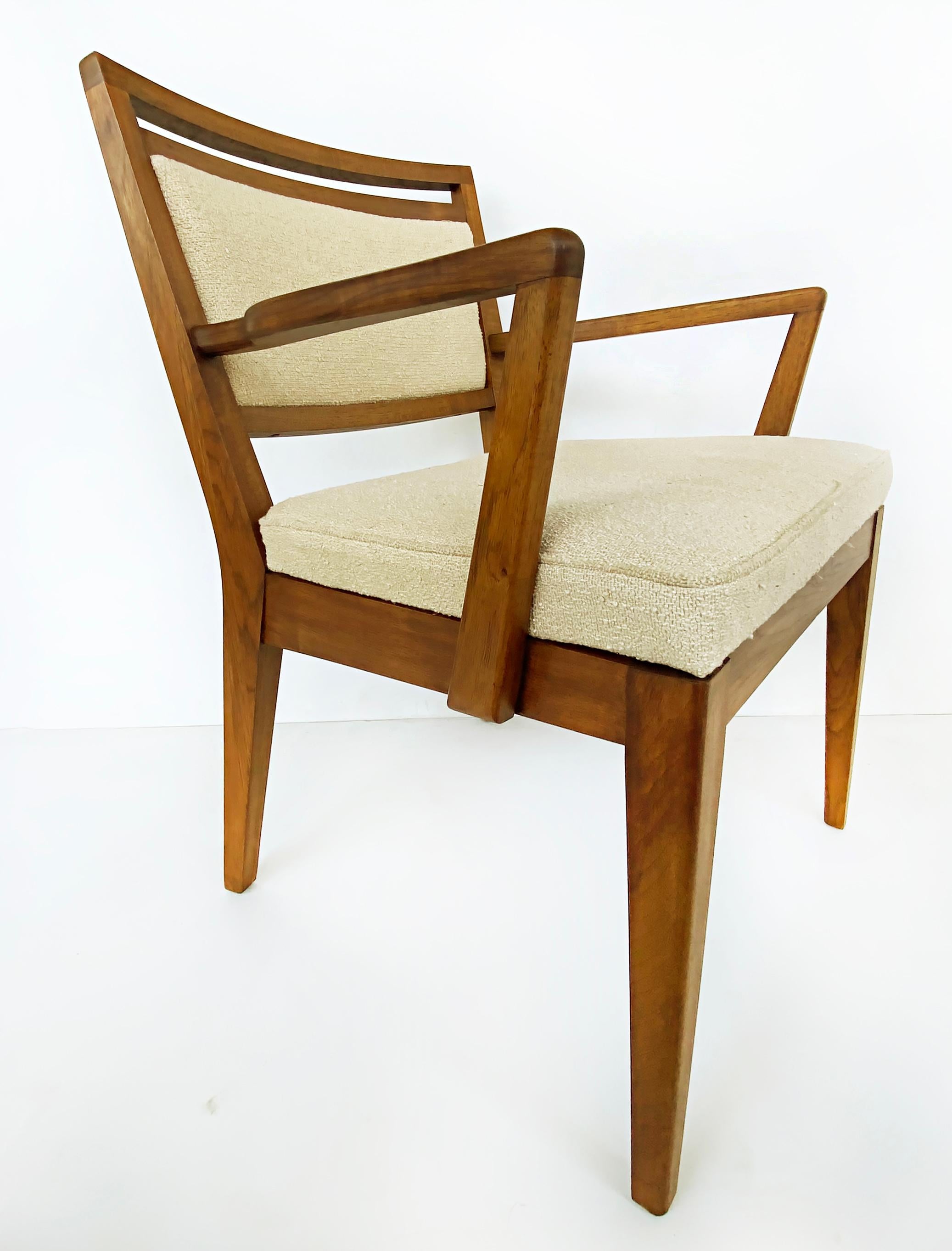 Restored Mid-Century Modern Mahogany Dining Chairs, 1950s Set of 6 2
