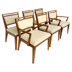 Restored Mid-Century Modern Mahogany Dining Chairs, 1950s Set of 6