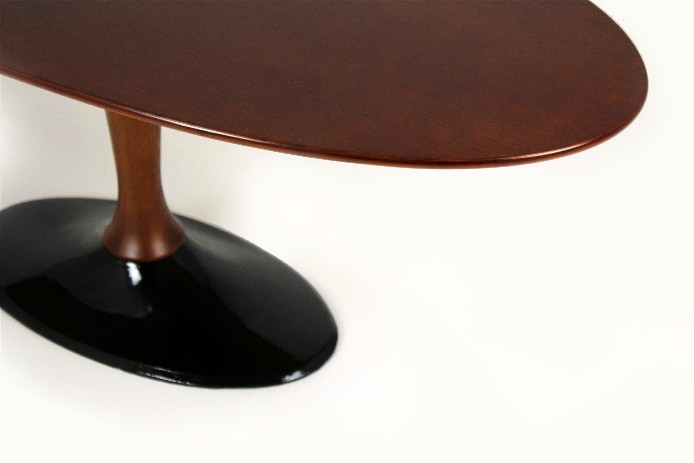 Restored Mid-Century Modern Oval Ash Coffee Table from Drevotvar, 1960s For Sale 6