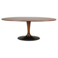 Restored Mid-Century Modern Oval Ash Coffee Table from Drevotvar, 1960s