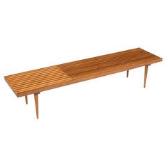 Restored Mid-Century Modern Slatted Bench