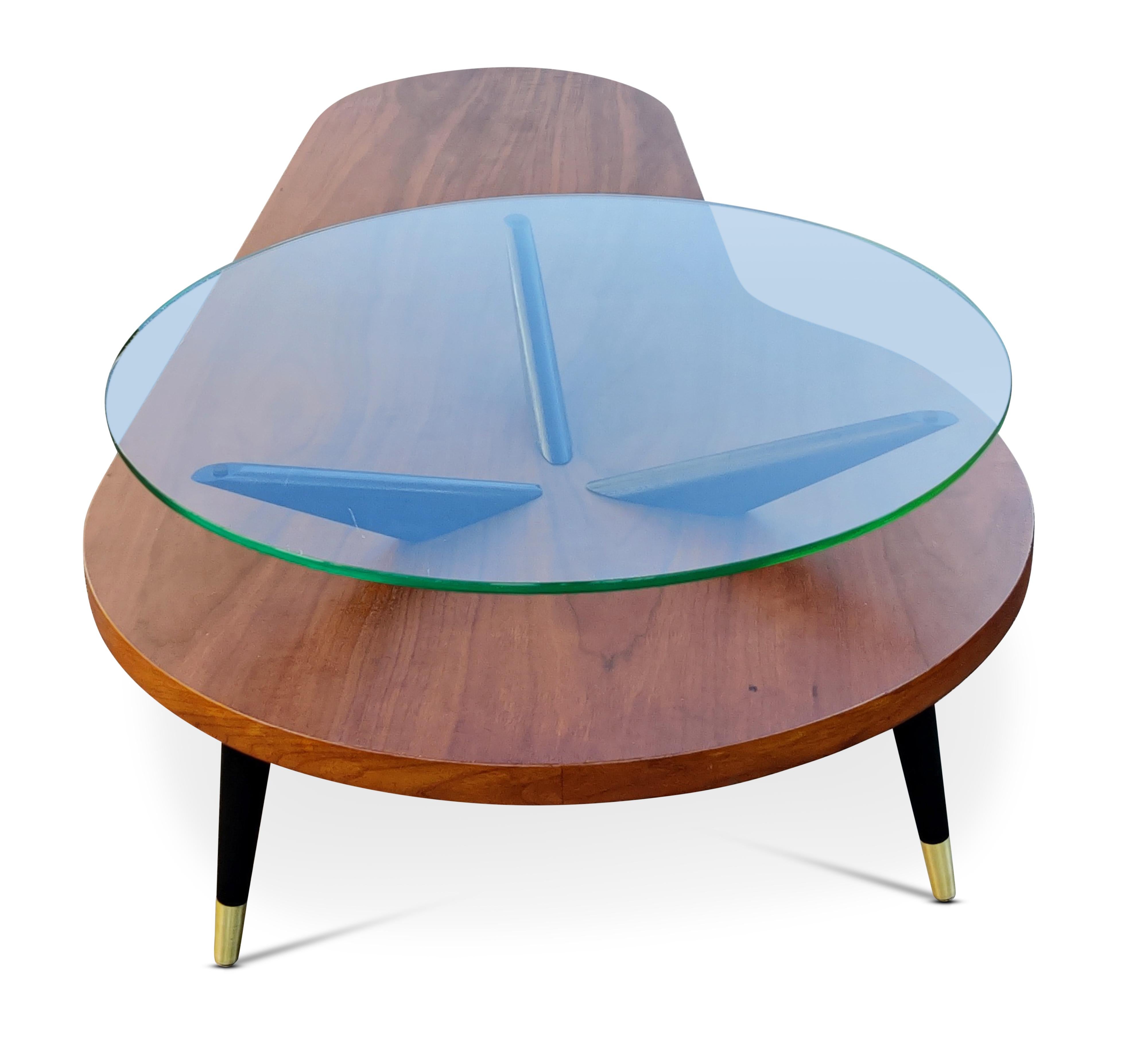kidney shaped coffee table with glass top