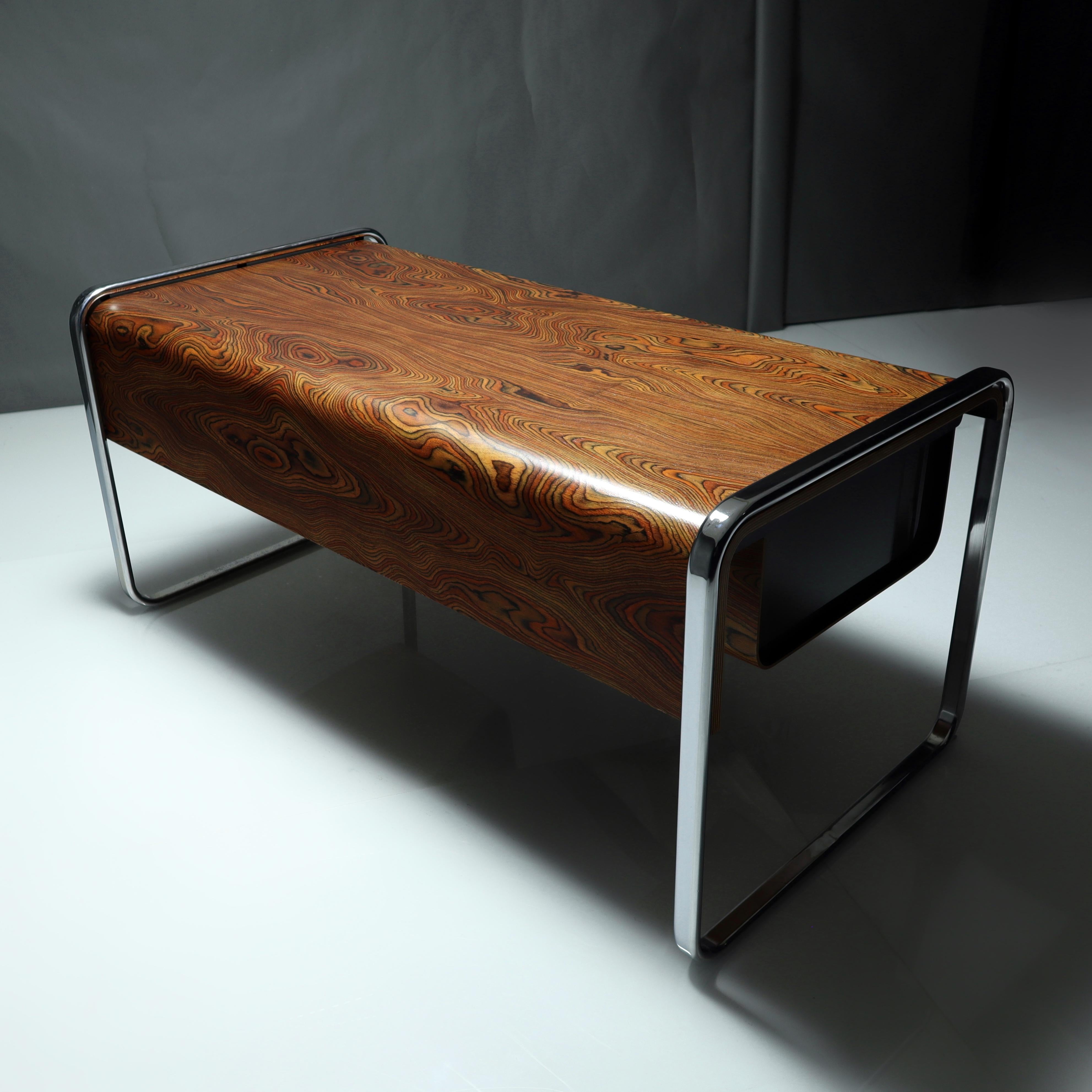 Polished Restored Mid-Century Modern Zebrawood Desk by Peter Protzman for Herman Miller