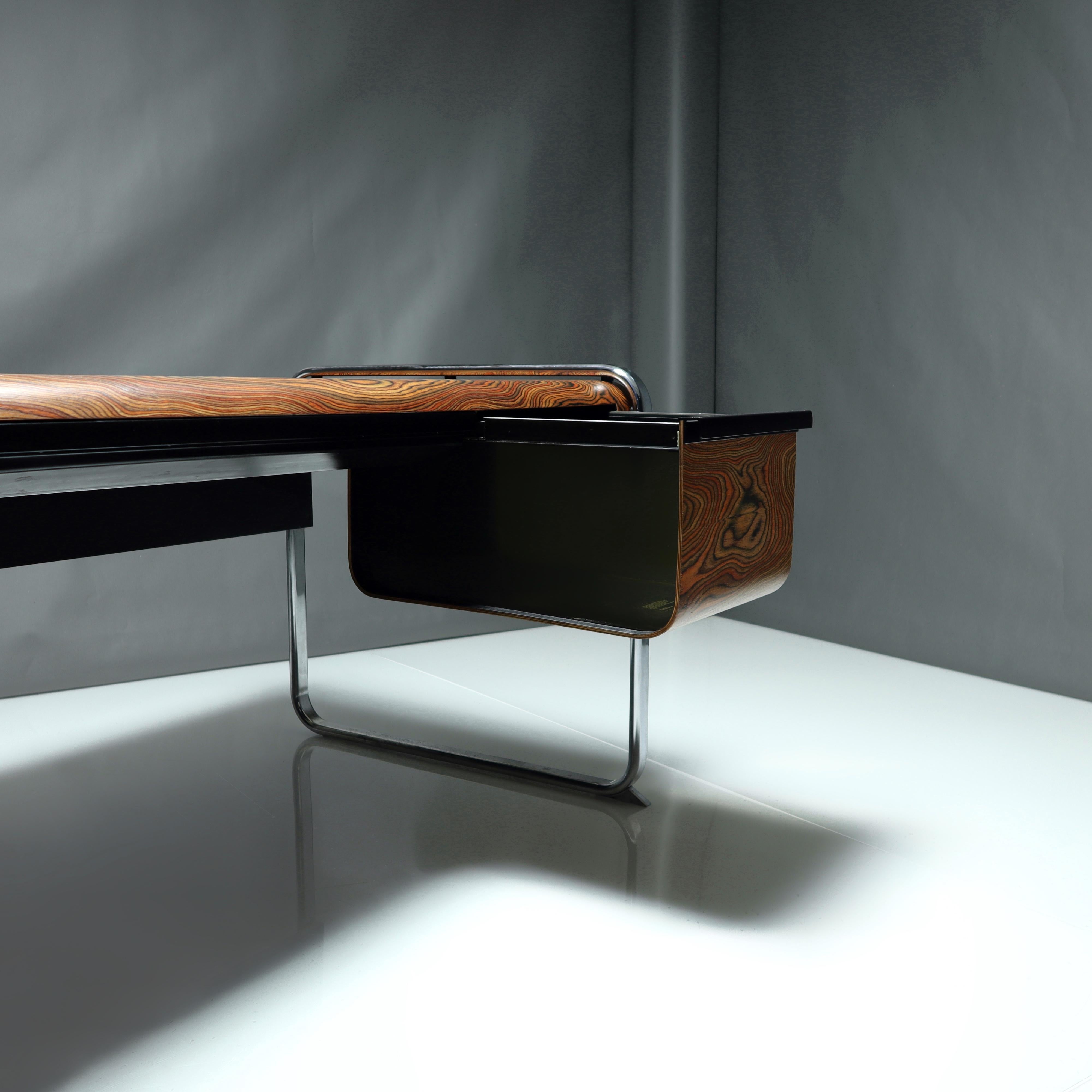 20th Century Restored Mid-Century Modern Zebrawood Desk by Peter Protzman for Herman Miller