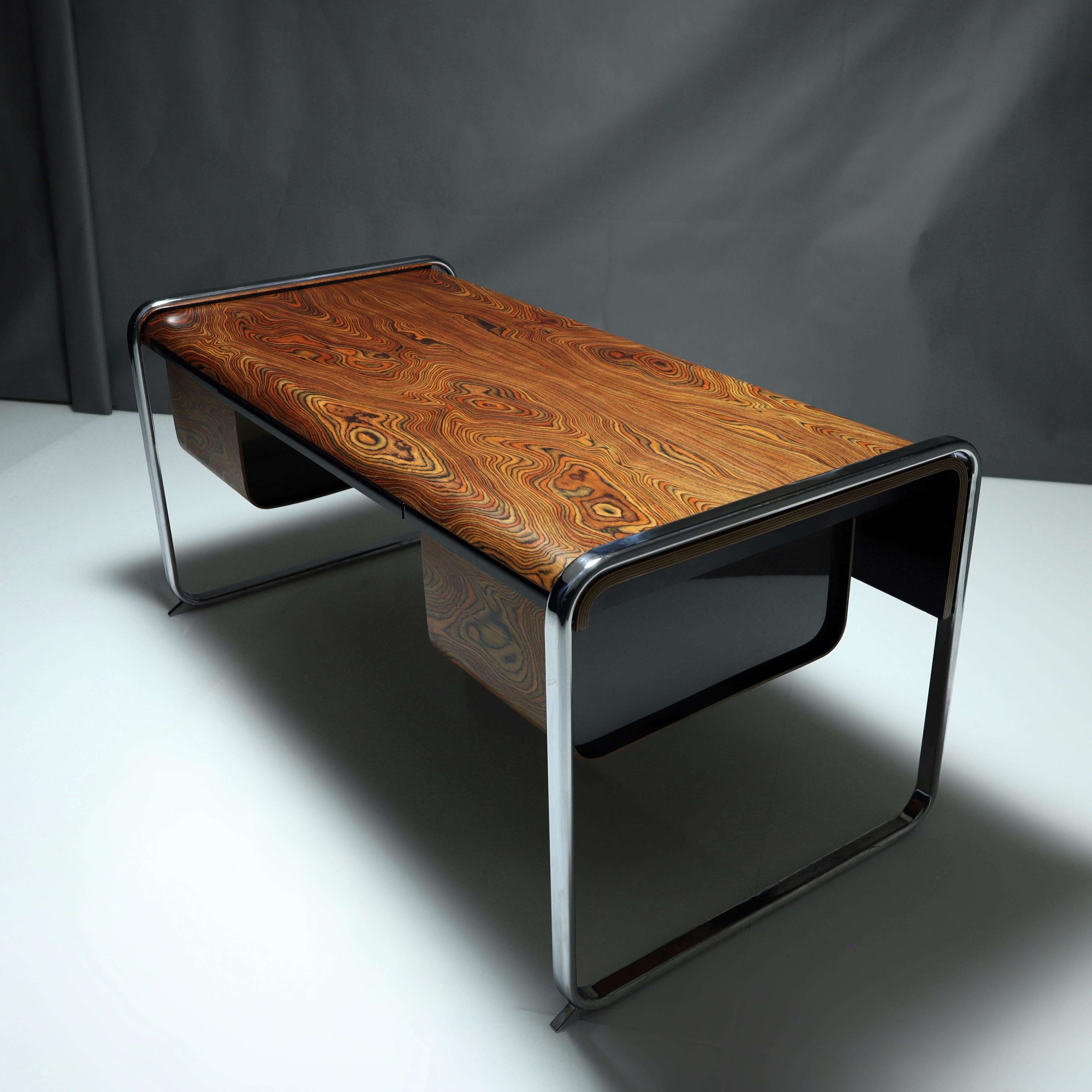 Restored Mid-Century Modern Zebrawood Desk by Peter Protzman for Herman Miller 1