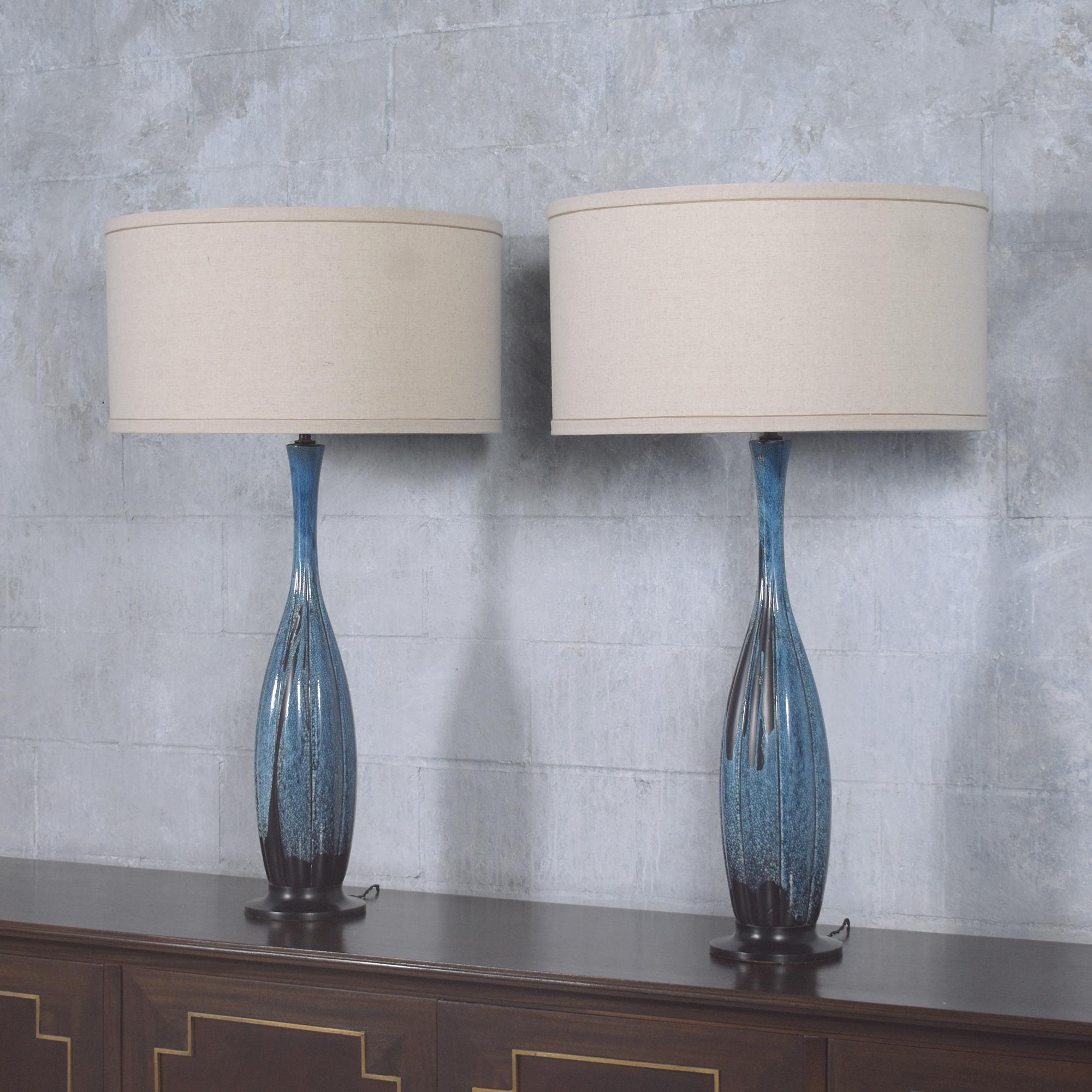 American Vintage Mid-Century Porcelain Table Lamps: Timeless Elegance & Design For Sale