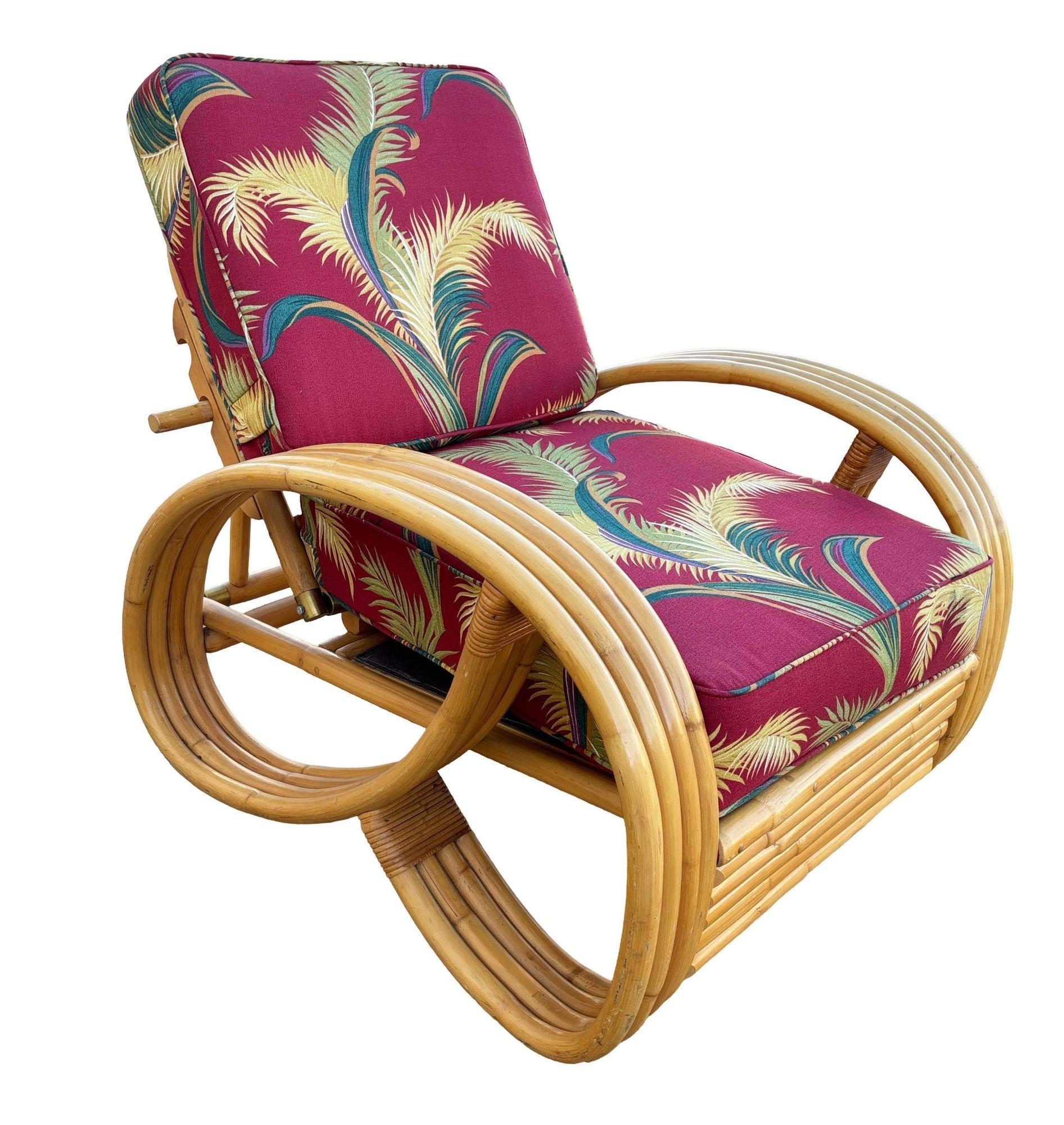 Restauriertes 4-strängiges Rattan-Wohnzimmer-Set mit 3/4-Brezel-Sofa und Stuhl aus der Mitte des Jahrhunderts im Angebot 4