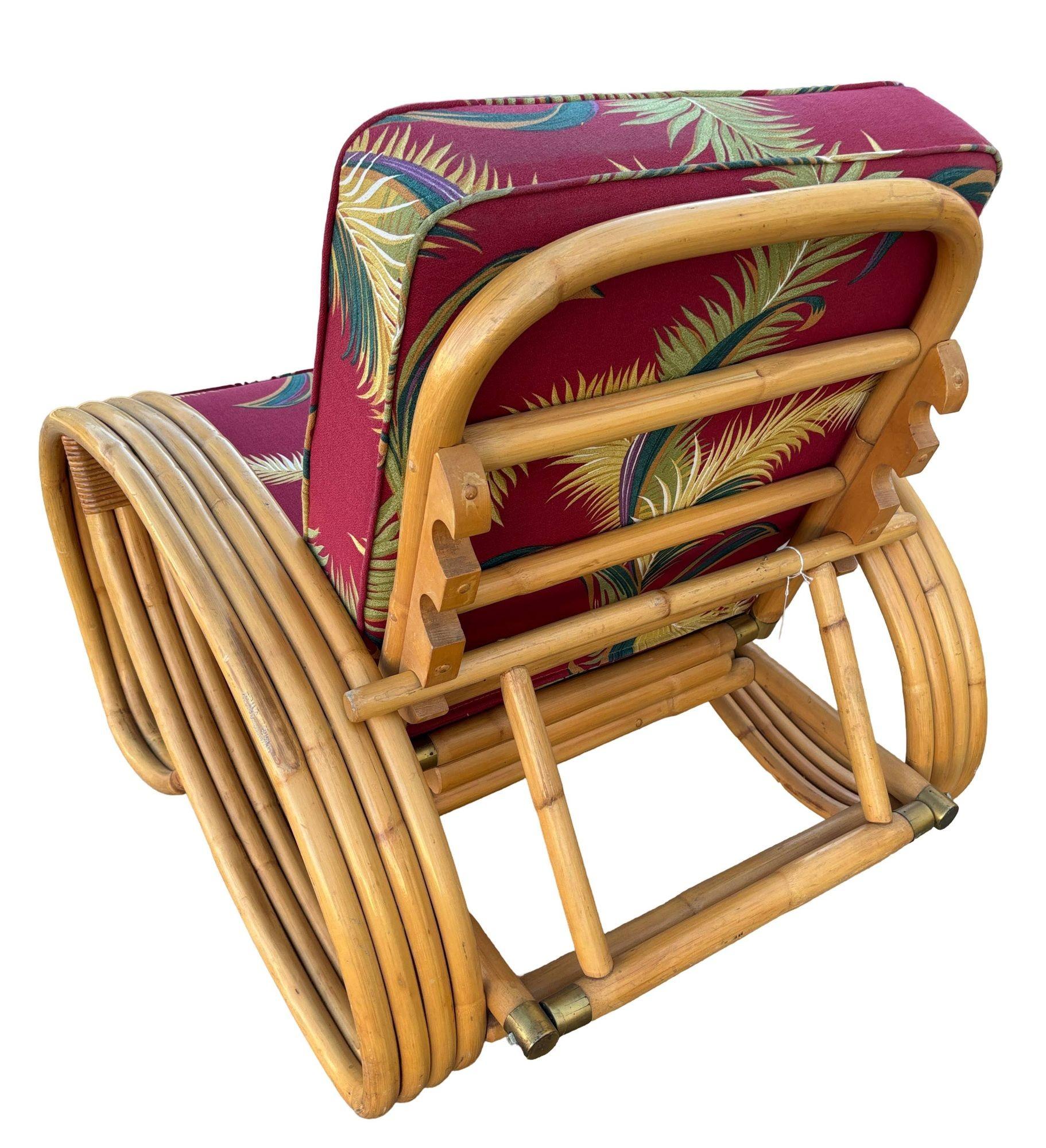Restauriertes 4-strängiges Rattan-Wohnzimmer-Set mit 3/4-Brezel-Sofa und Stuhl aus der Mitte des Jahrhunderts im Angebot 2