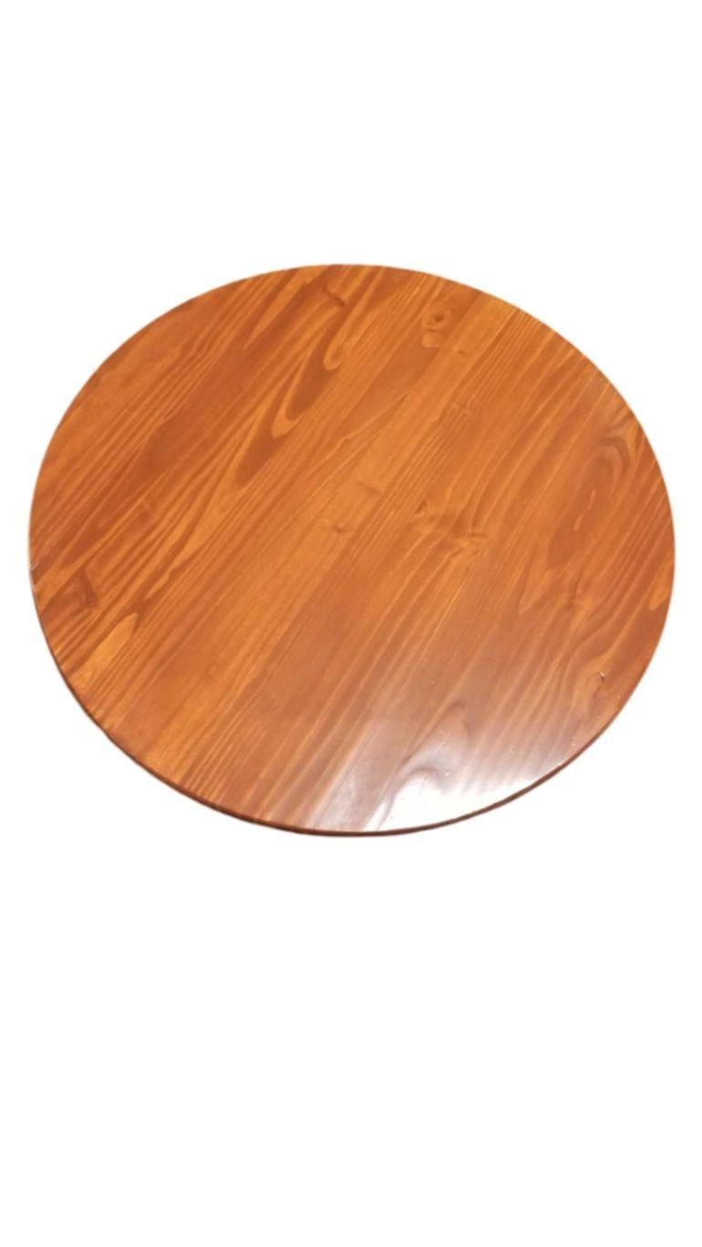 Restored Mid-century Rattan & Mahogany 3-Strand Round Drum Base Coffee Table For Sale 1