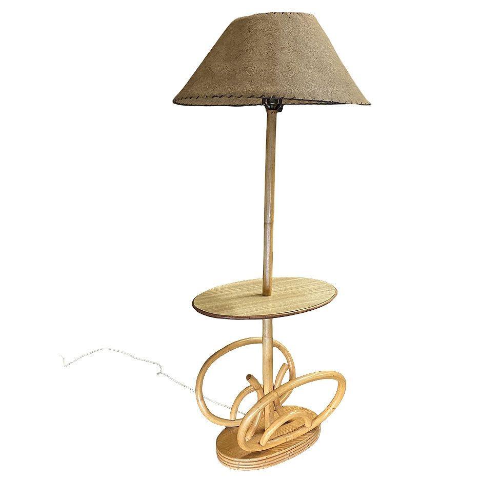 rattan floor lamp