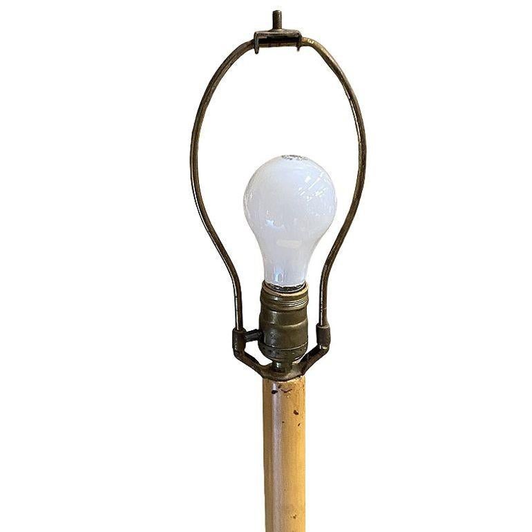 American Restored Rare Mid Century Rattan Pole Floor Lamp & Drink Stand w Magazine Holder For Sale