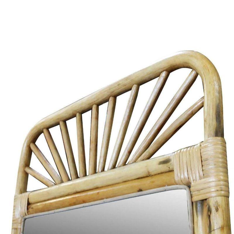 Restored Mid-Century Rattan Wall Mirror With Wicker Wrappings, Pair 1