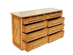 Restored Mid-century Rattan & Wicker Dresser by Mengel Furniture
