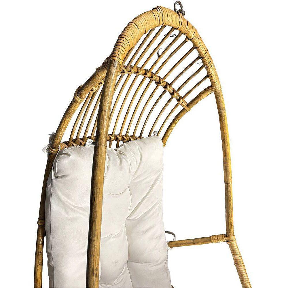 Chaise Cocoon Egg suspendue en rotin et osier du milieu du siècle restaurée avec Stand en vente 4