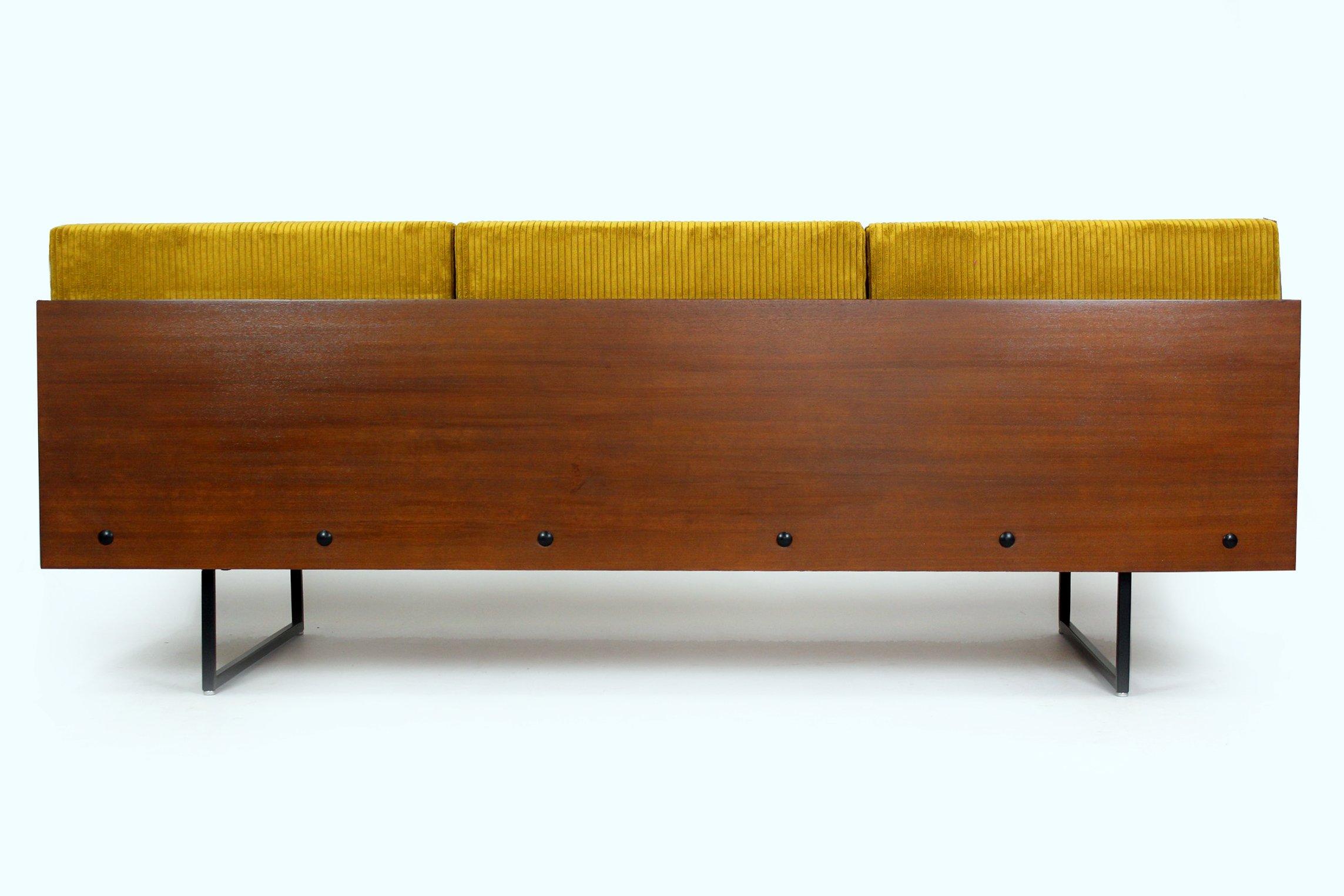 Restored Mid Century Sofa Daybed With Coffee Table from Interier Praha, 1960s For Sale 7