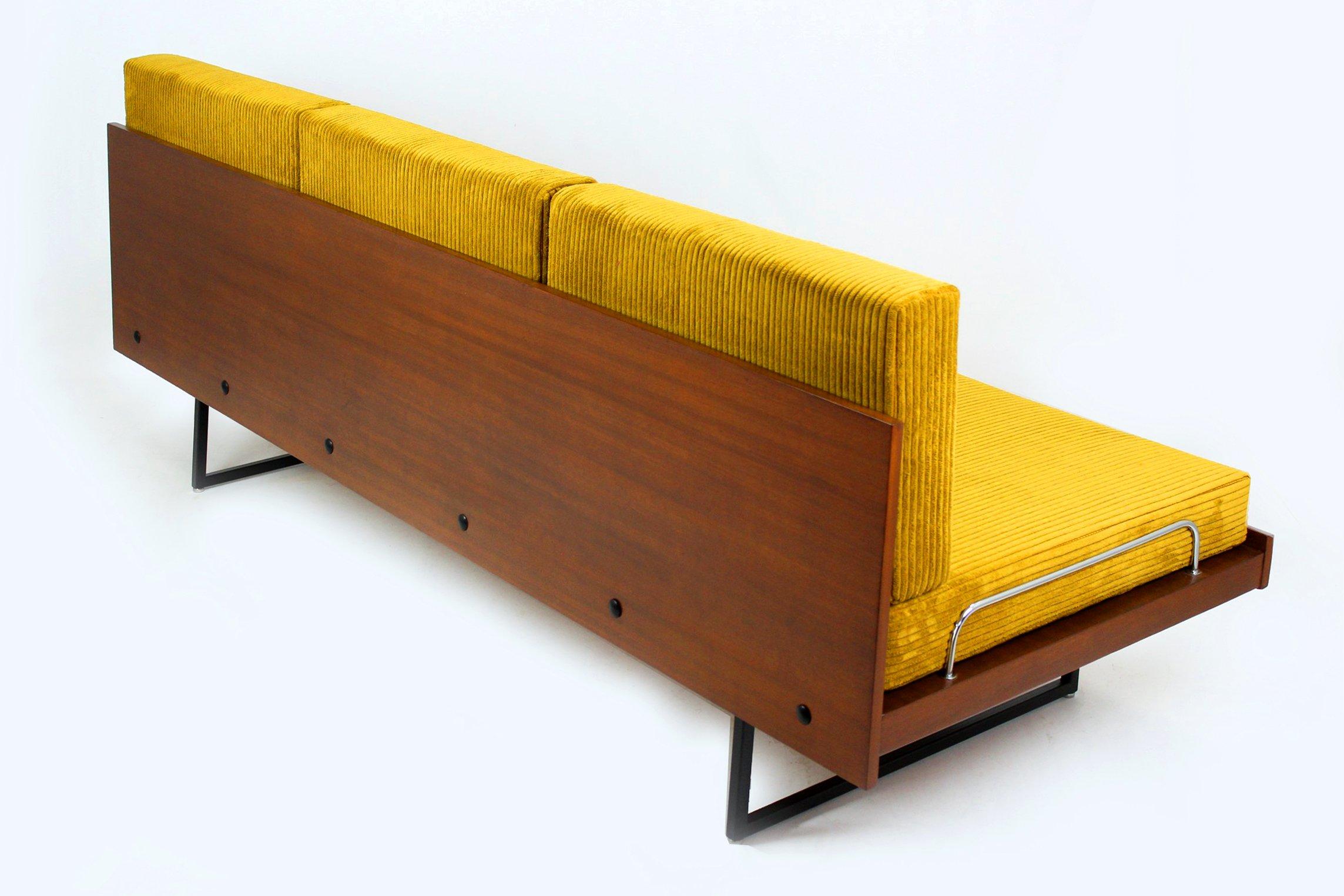 Restored Mid Century Sofa Daybed With Coffee Table from Interier Praha, 1960s For Sale 2