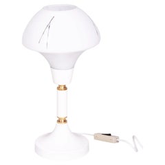 Restored Mid-Century Table Lamp, Brass, Steel, Glass, Rewired, Czech, 1960s