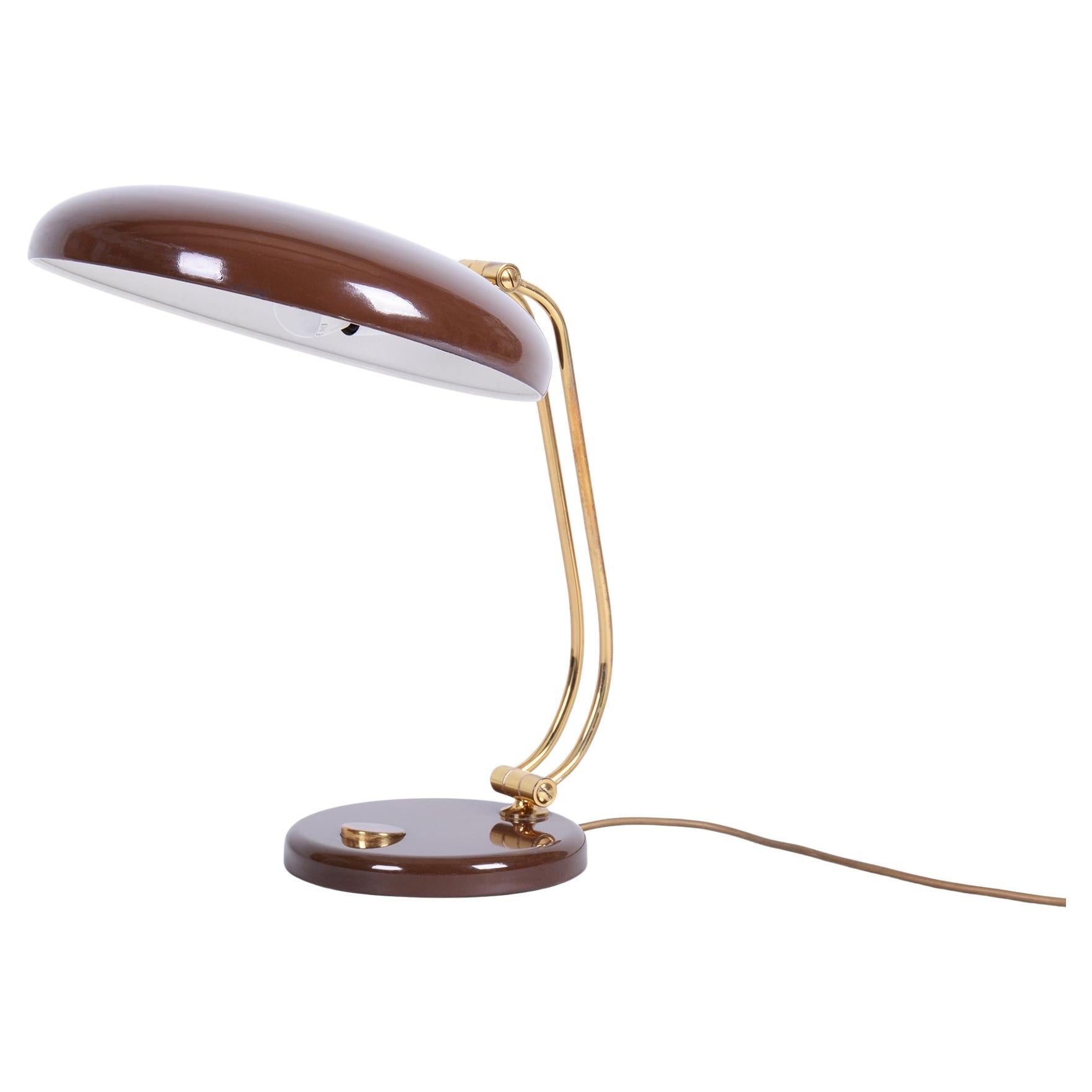 Lampe de table restaurée du milieu du siècle, par E. Hillebrand, laiton, Allemagne, années 1950 en vente