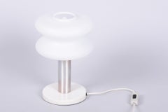 Restored Mid-Century Table Lamp, by NAPAKO, Aluminium, Milk Glass, Czech, 1960s