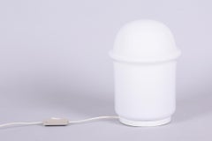 Restored Mid-Century Table Lamp, Lacquered Metal, Opal Glass, Czech, 1960s