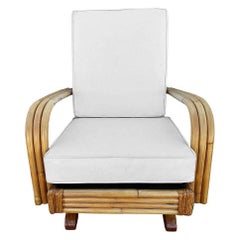 Restored Mid-century Triple Strand Rattan Springer Rocking Chair