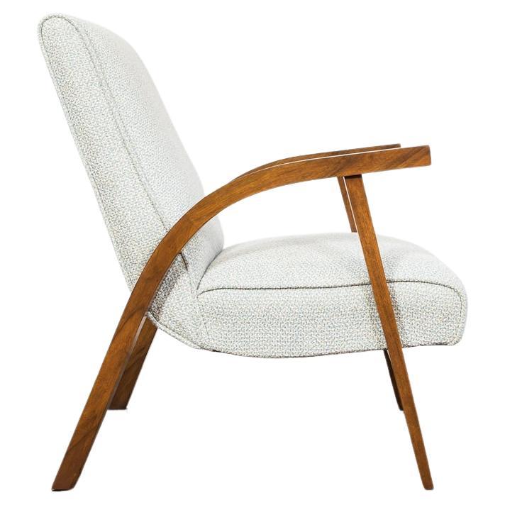 Restored Mid-Century Walnut Armchair by Lejkowski & Leśniewski 1960's